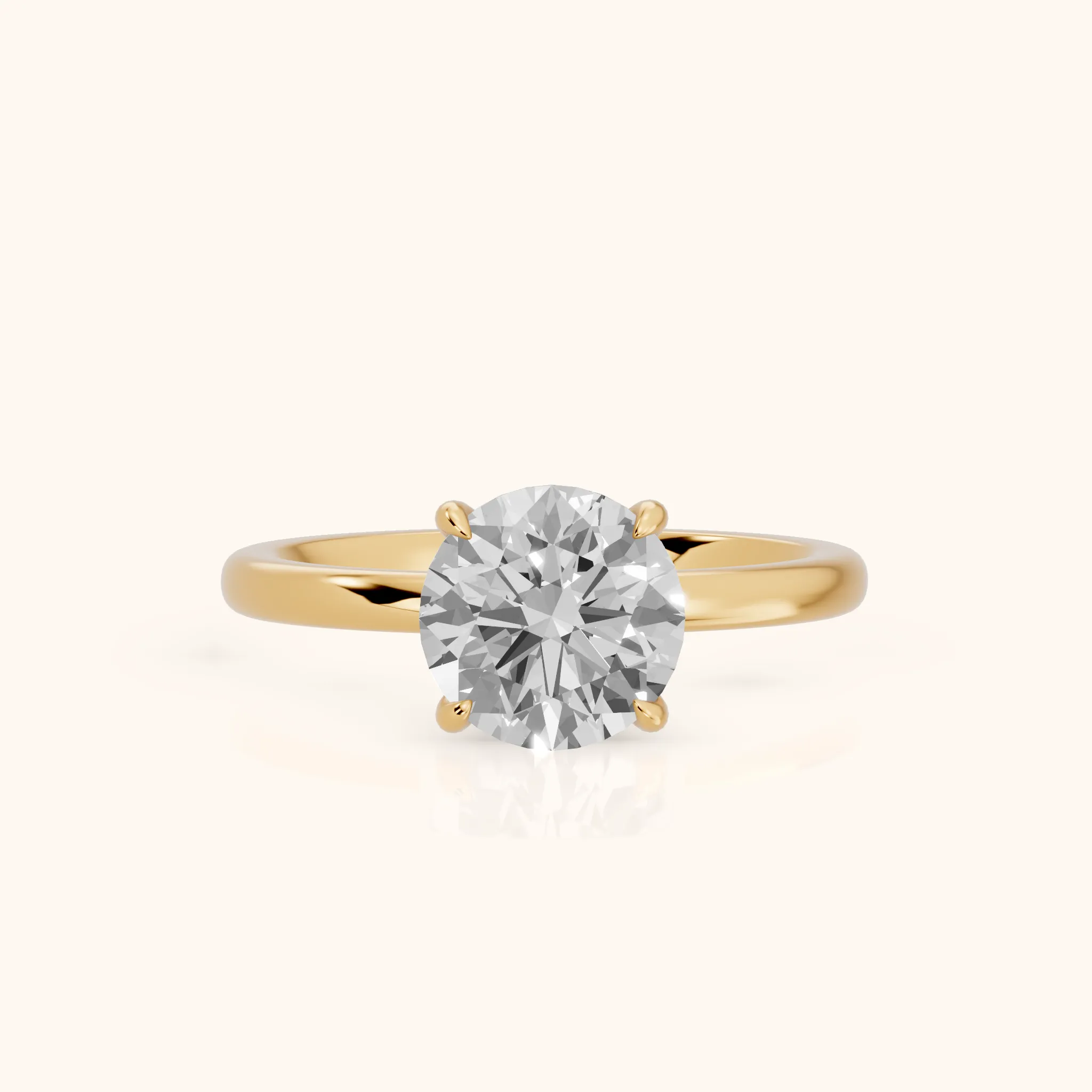 Susan Solitaire Round Diamond Engagement Ring in Yellow Gold — view 1