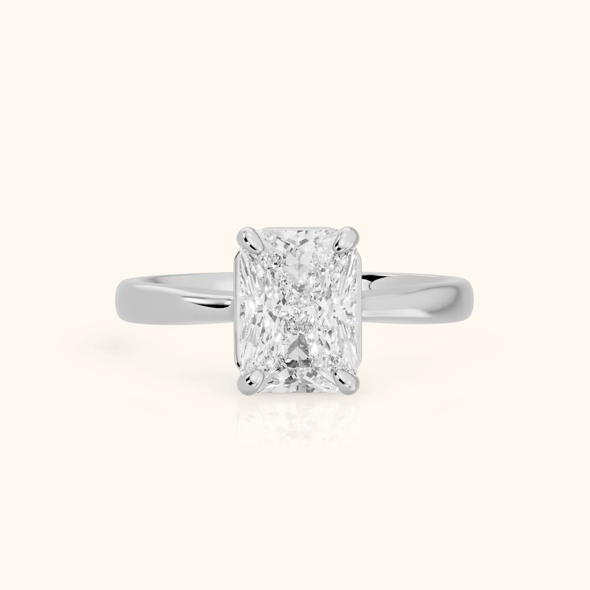 Miriam Basket Solitaire Radiant Diamond Engagement Ring in Silver — view 1