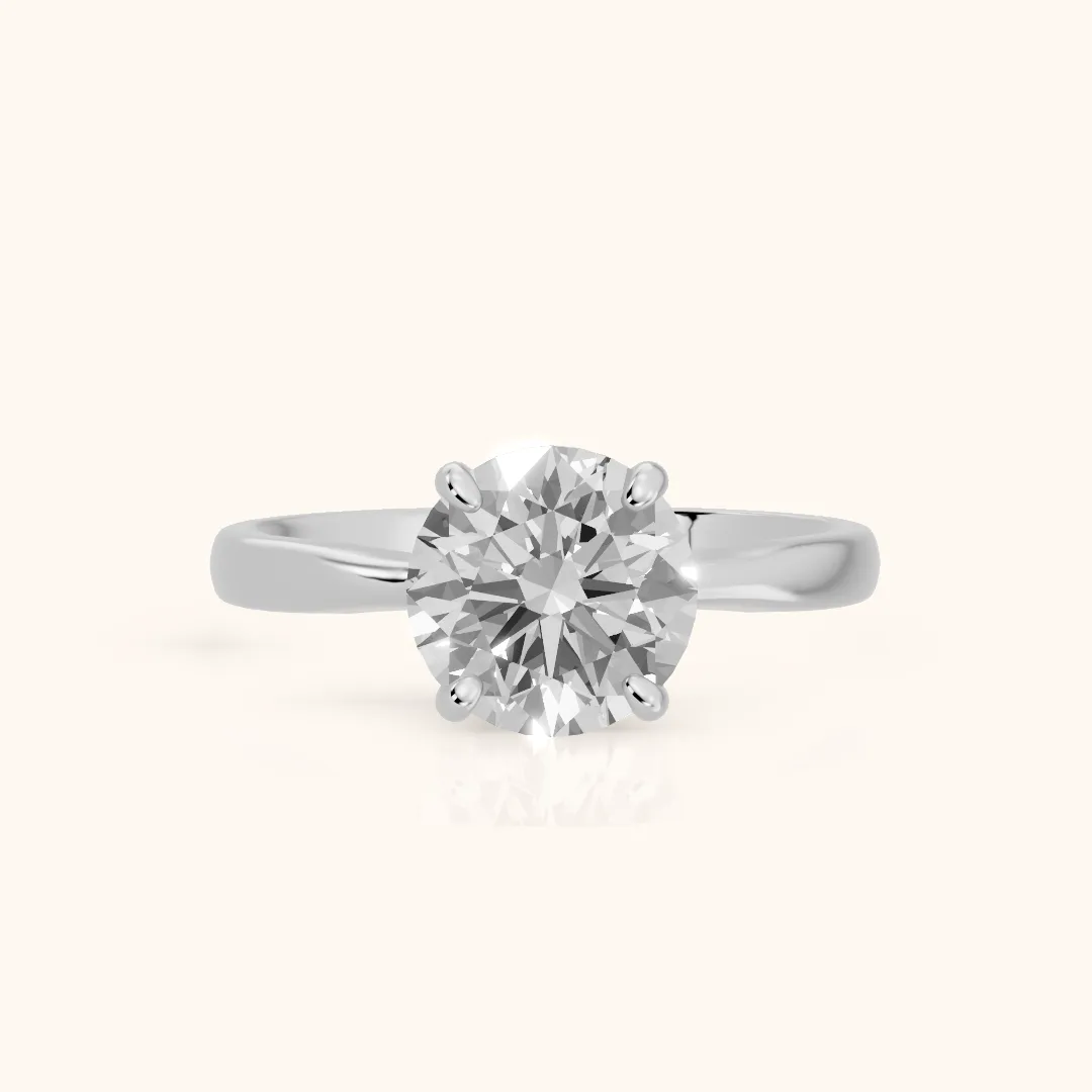 Miriam Basket Solitaire Round Diamond Engagement Ring in Silver — view 2