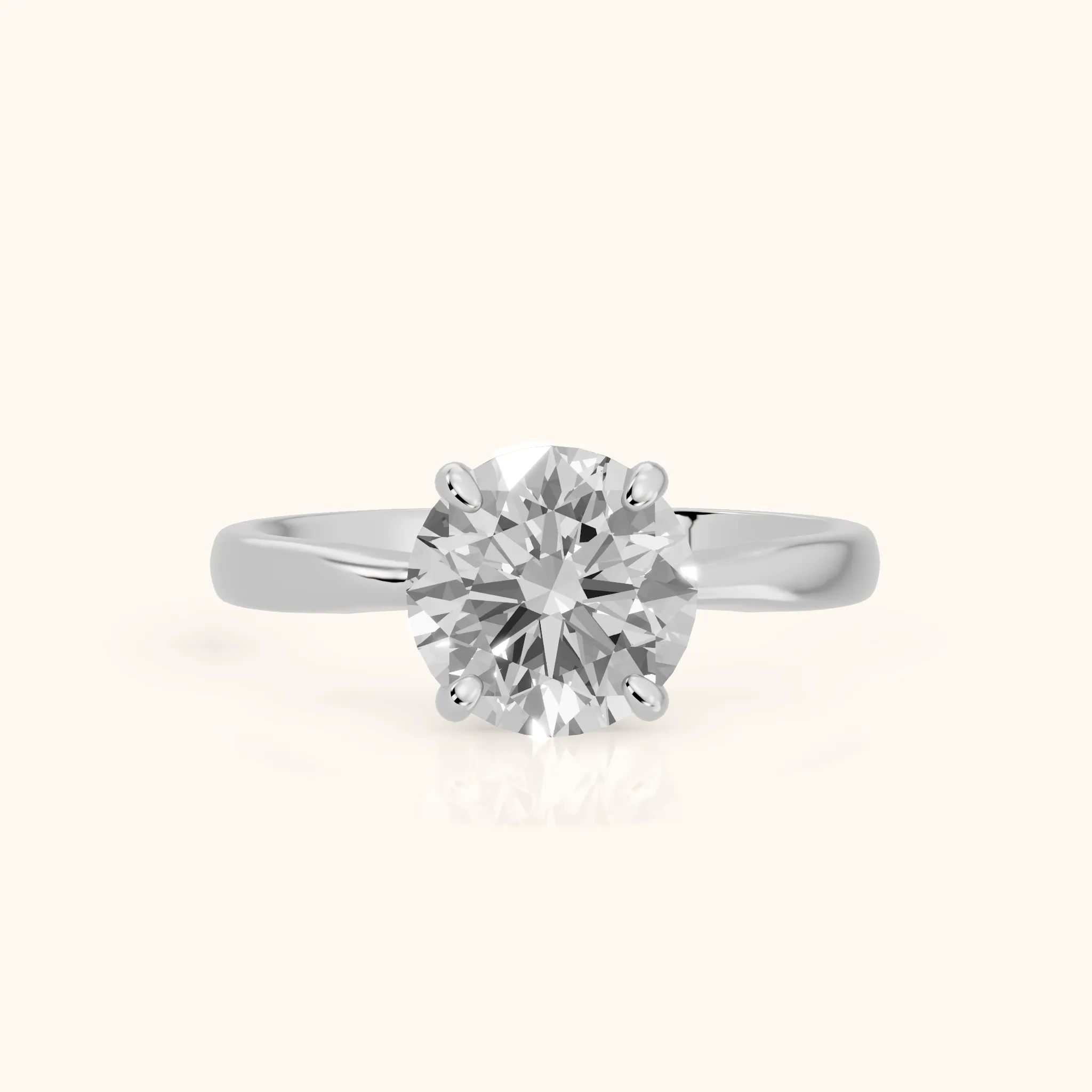 Miriam Basket Solitaire Round Diamond Engagement Ring in Silver — view 1