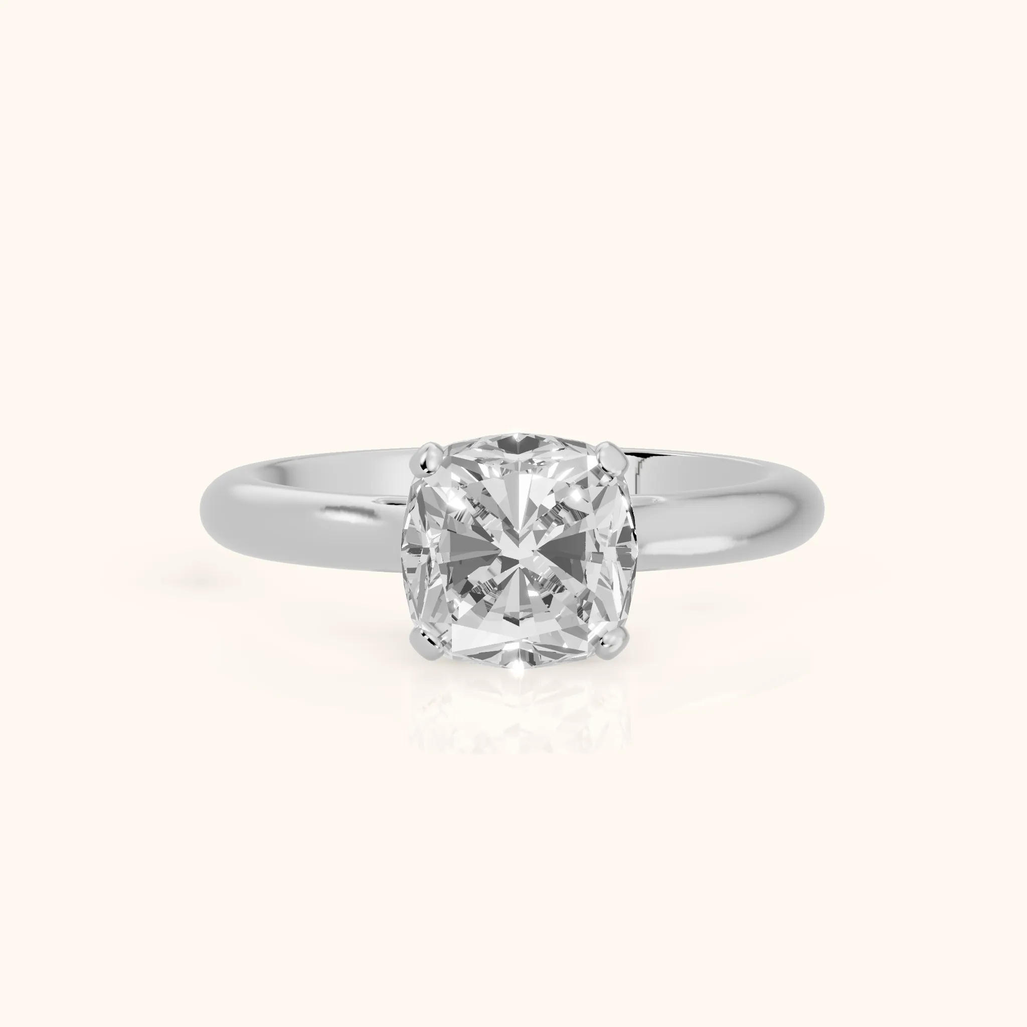 Karina Solitaire Cushion Diamond Engagement Ring in Platinum — view 1