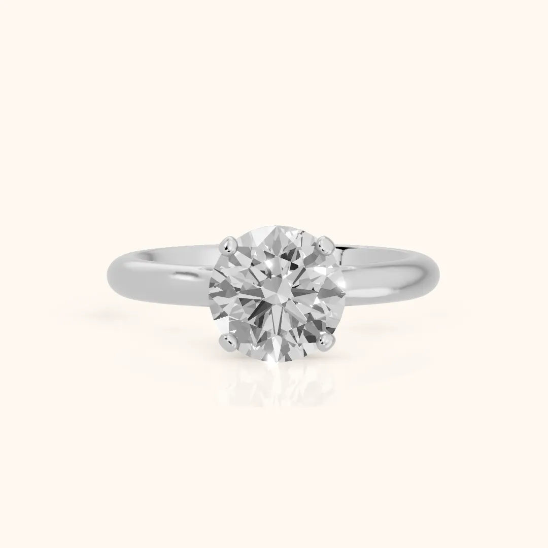 Karina Solitaire Round Diamond Engagement Ring in Silver — view 2