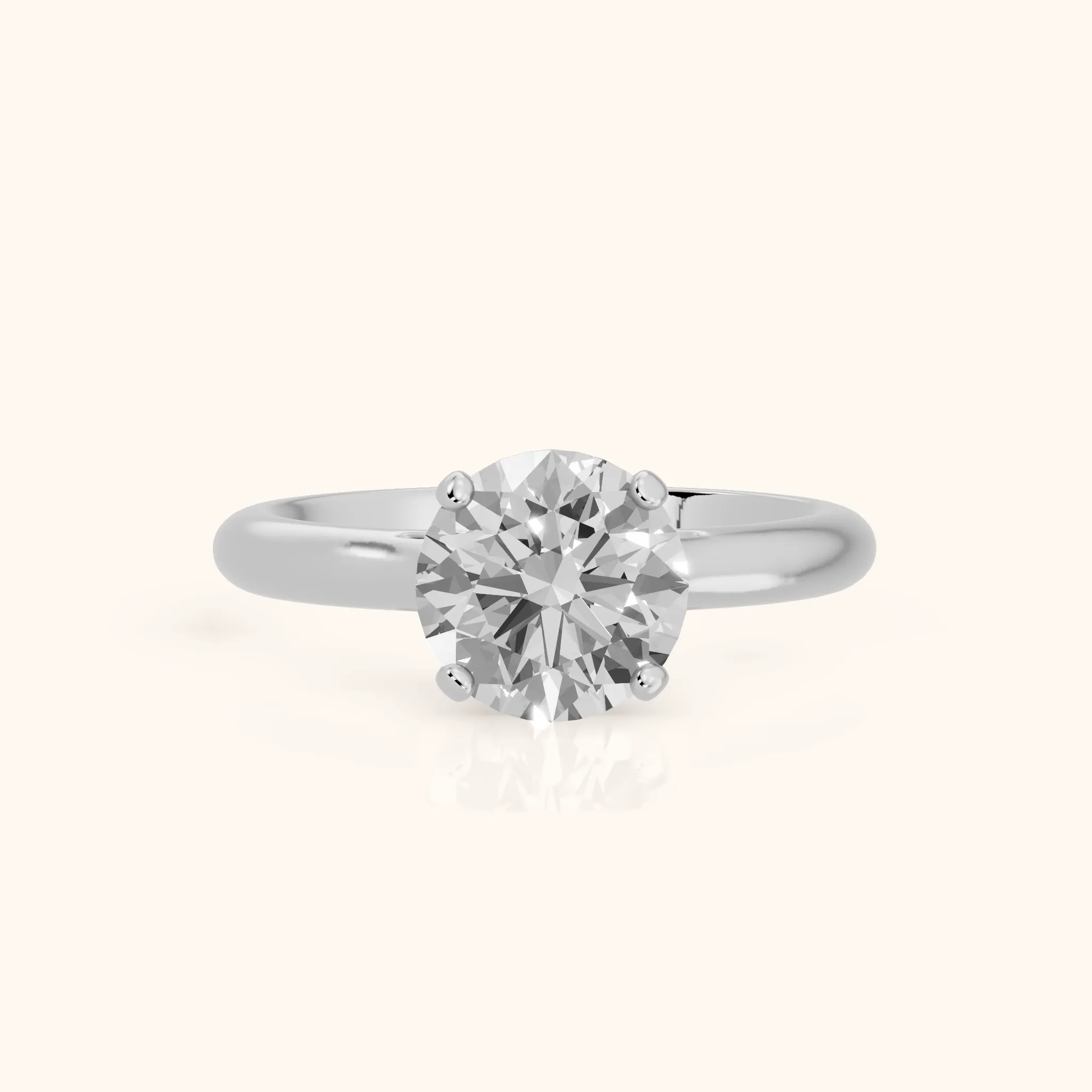 Karina Solitaire Round Diamond Engagement Ring in Silver — view 1