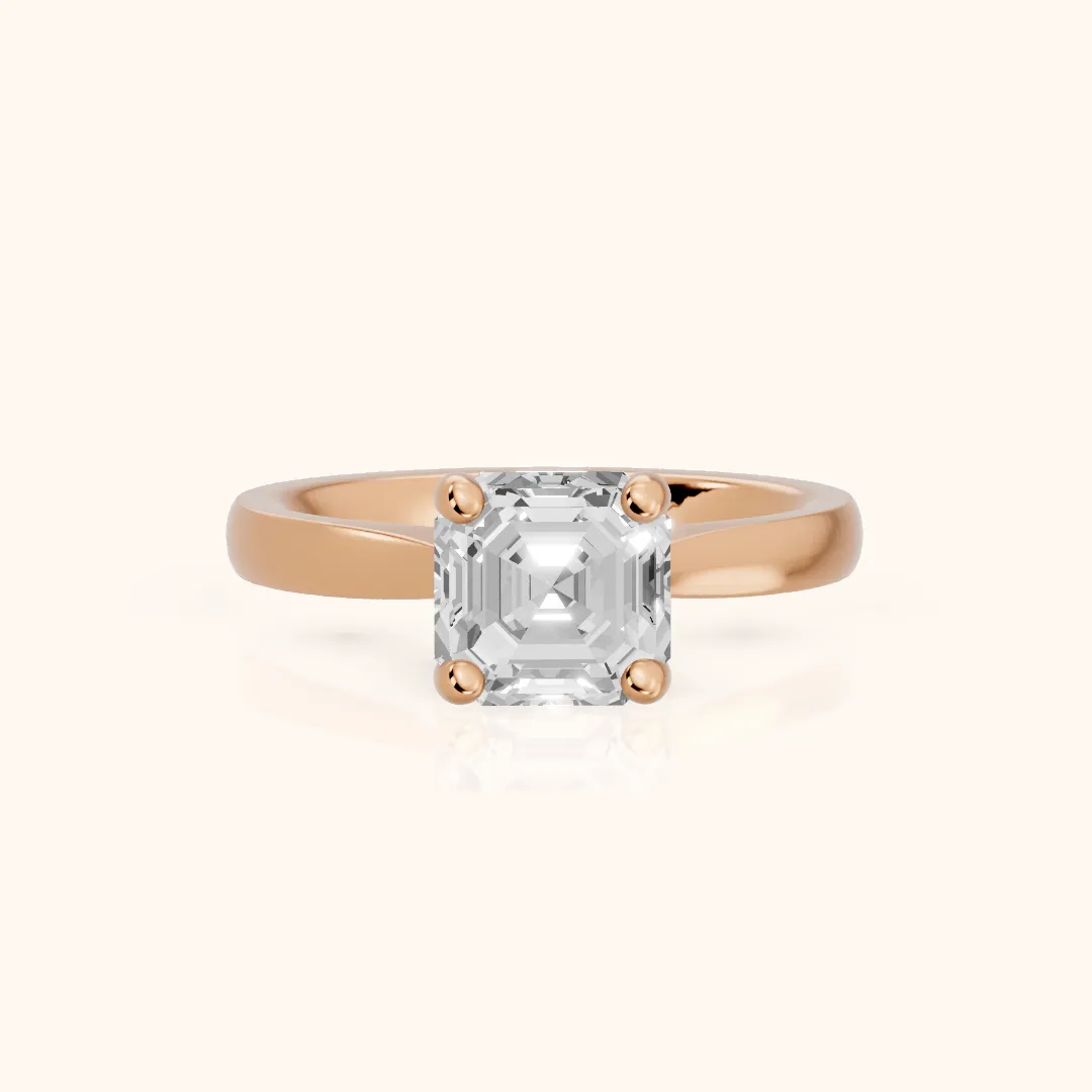 Sofia Cathedral Asscher Diamond Engagement Ring in Rose Gold — view 2