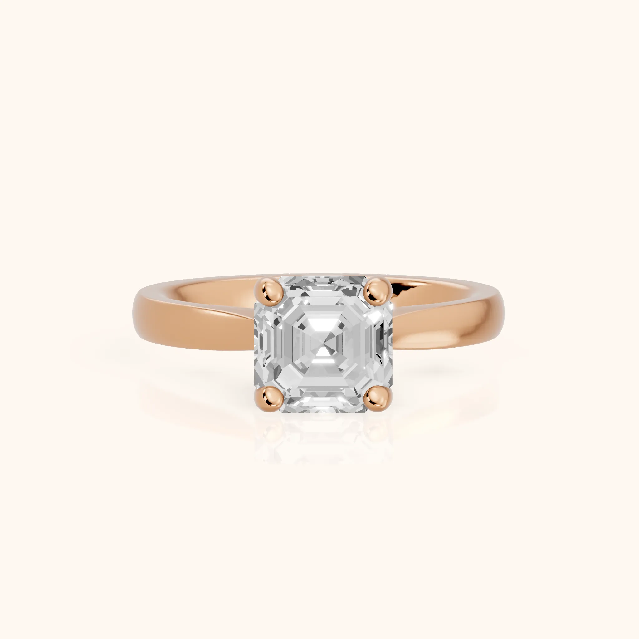 Sofia Cathedral Asscher Diamond Engagement Ring in Rose Gold — view 1