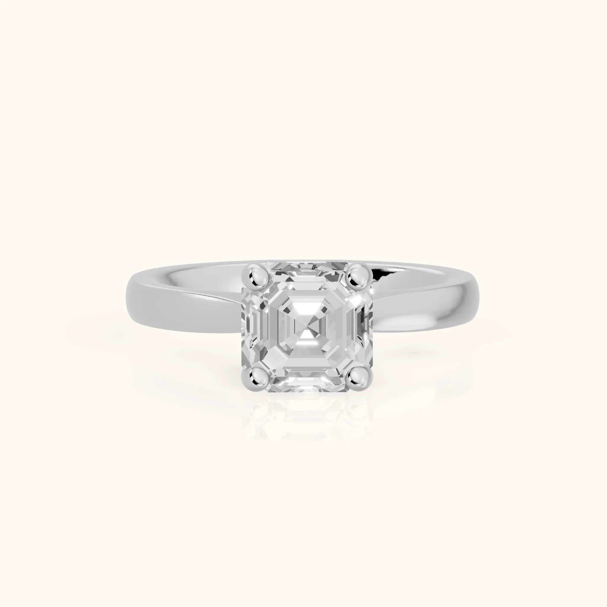 Sofia Cathedral Asscher Diamond Engagement Ring in Silver — view 1