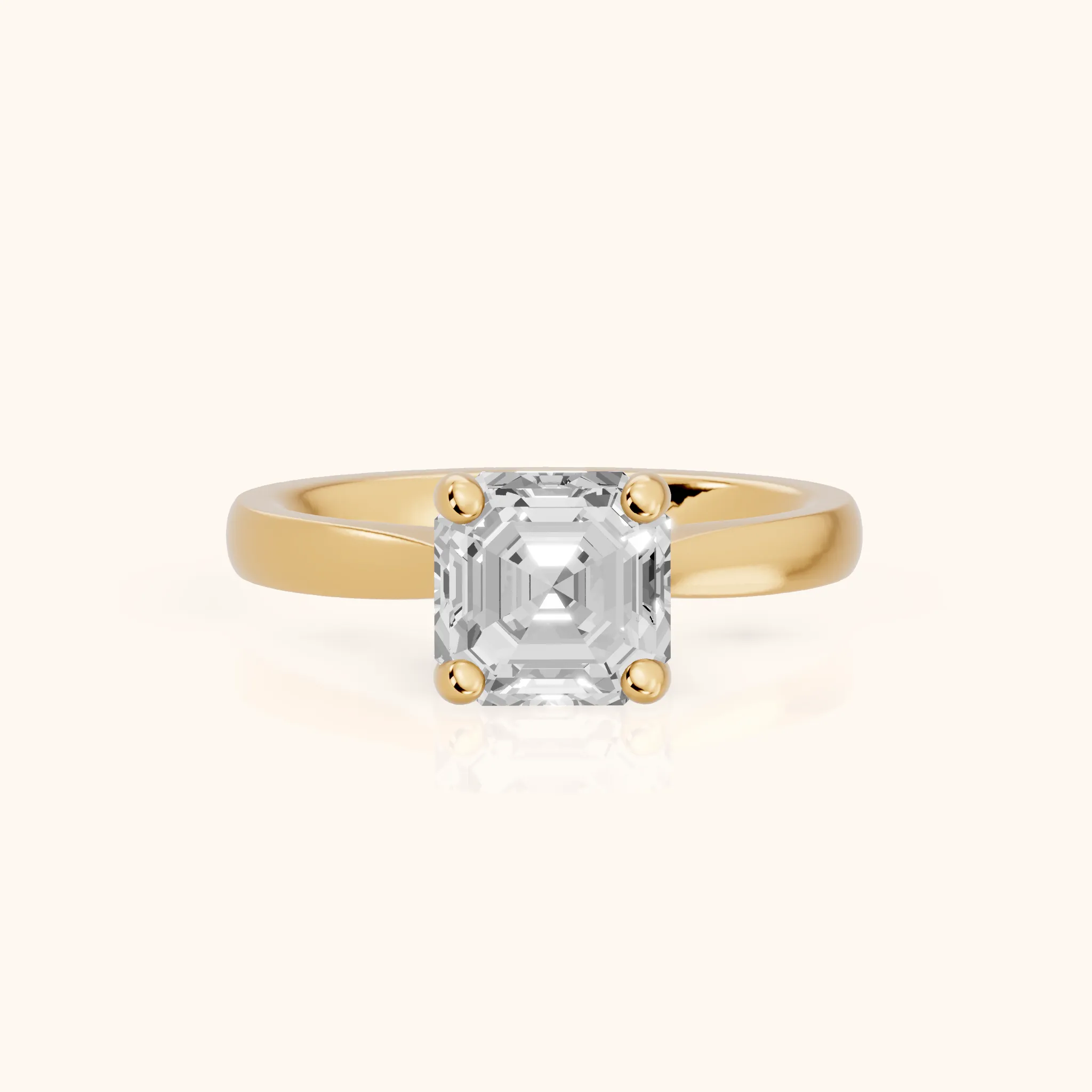 Sofia Cathedral Asscher Diamond Engagement Ring in Yellow Gold — view 1