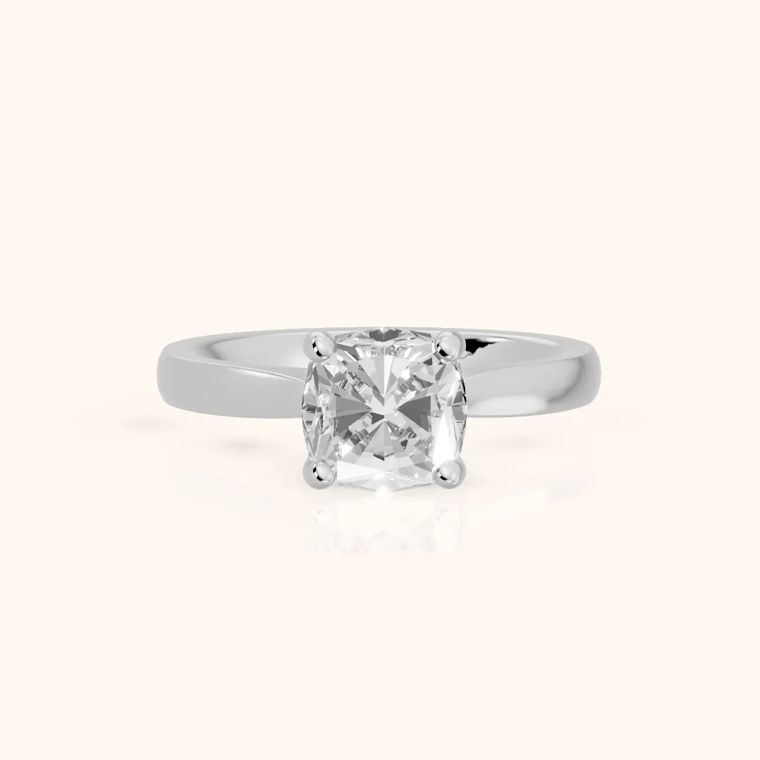 Sofia Cathedral Cushion Diamond Engagement Ring in Silver — view 2