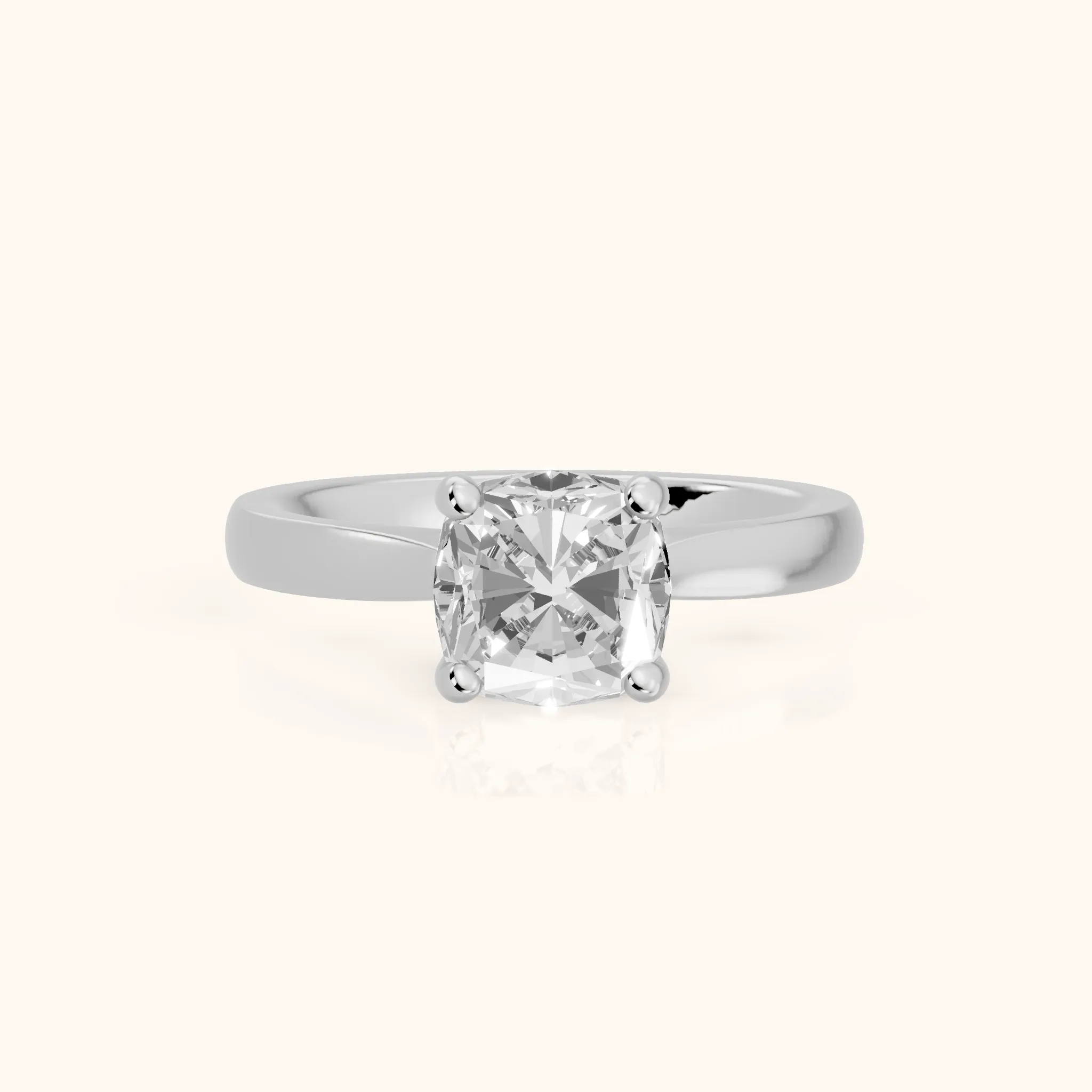 Sofia Cathedral Cushion Diamond Engagement Ring in Silver — view 1