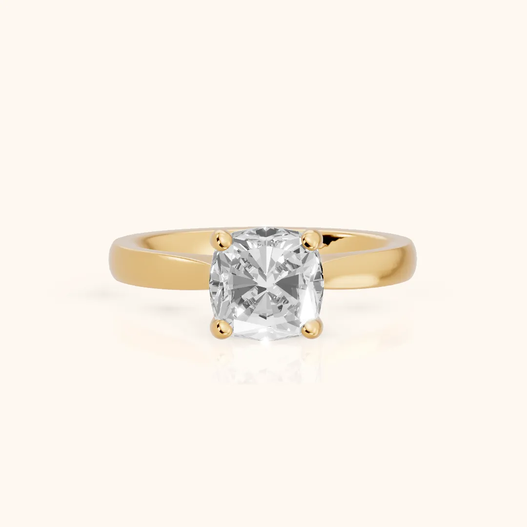 Sofia Cathedral Cushion Diamond Engagement Ring in Yellow Gold — view 2