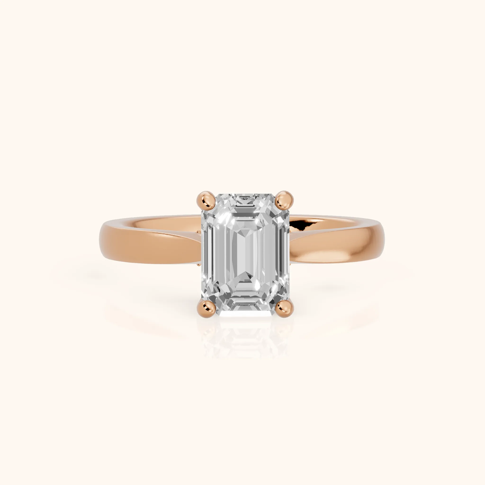 Sofia Cathedral Emerald Diamond Engagement Ring in Rose Gold — view 1