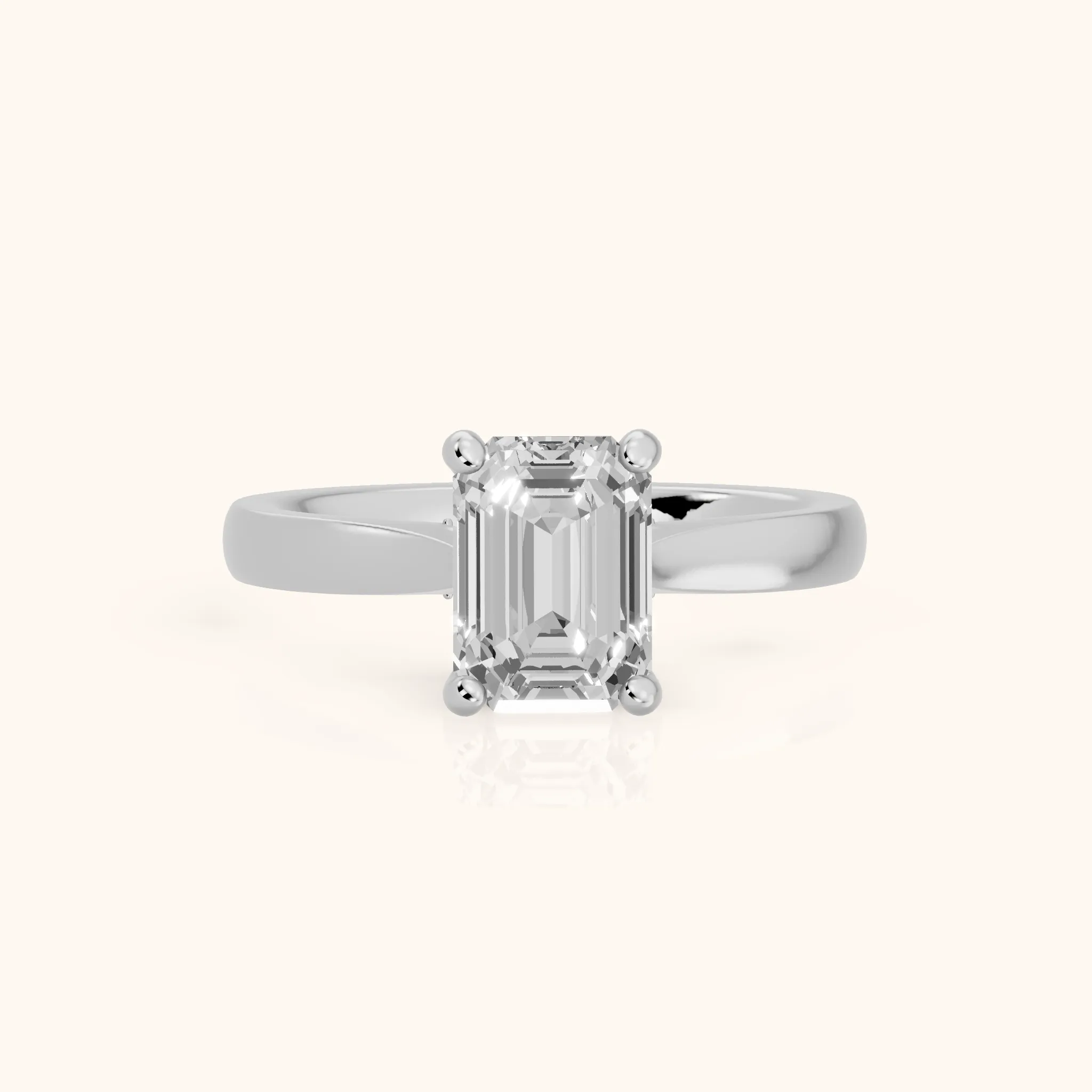 Sofia Cathedral Emerald Diamond Engagement Ring in Platinum — view 1