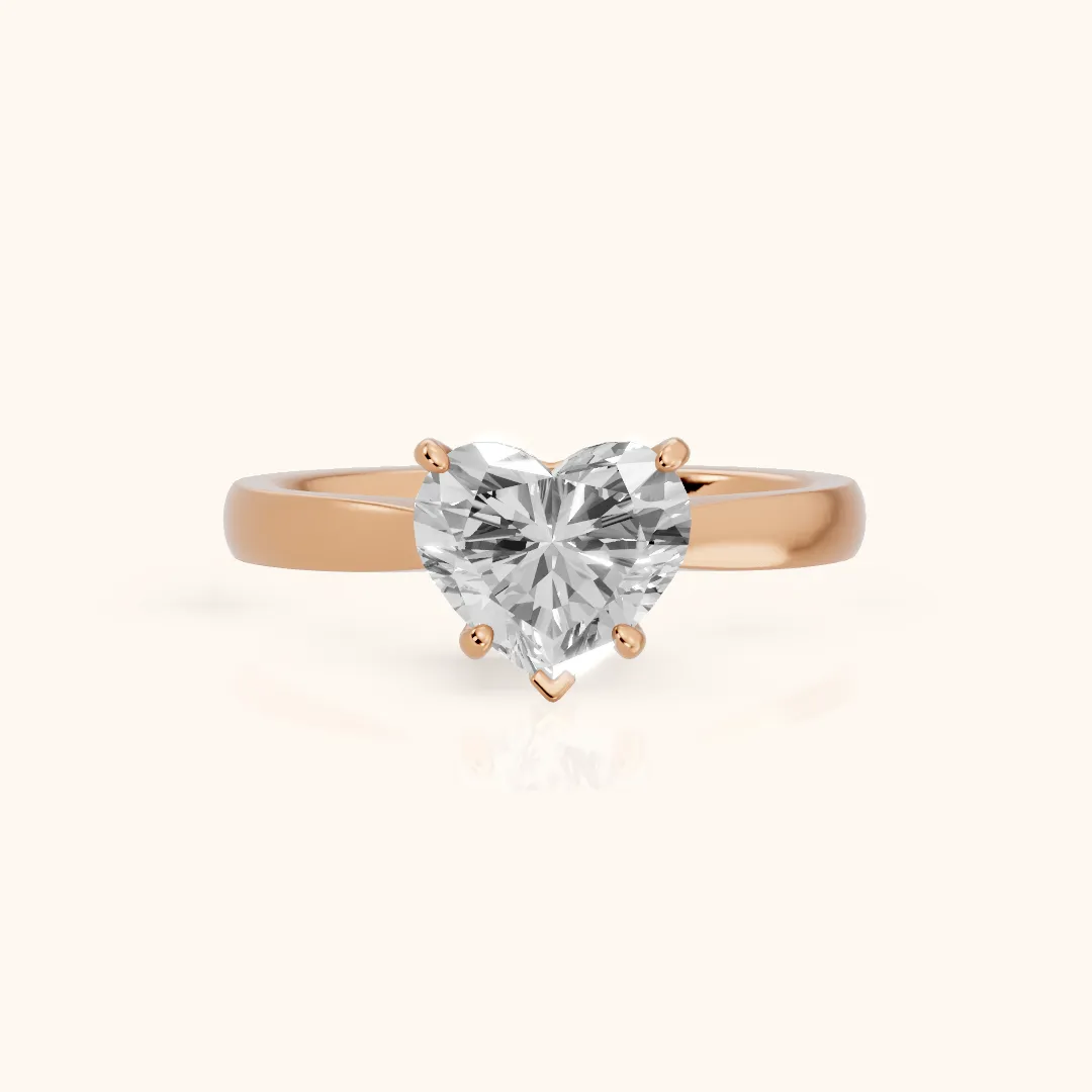 Sofia Cathedral Heart Diamond Engagement Ring in Rose Gold — view 2
