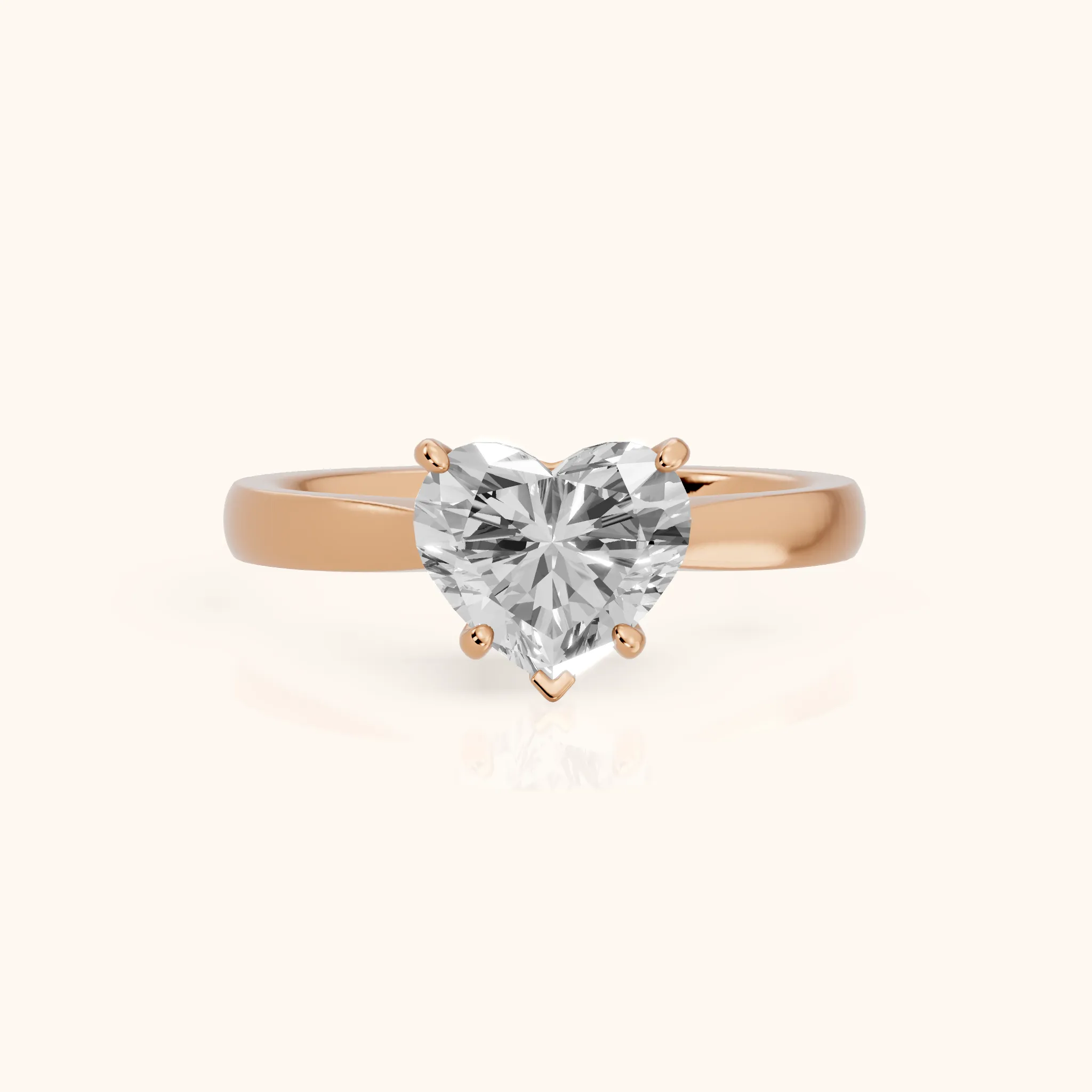 Sofia Cathedral Heart Diamond Engagement Ring in Rose Gold — view 1