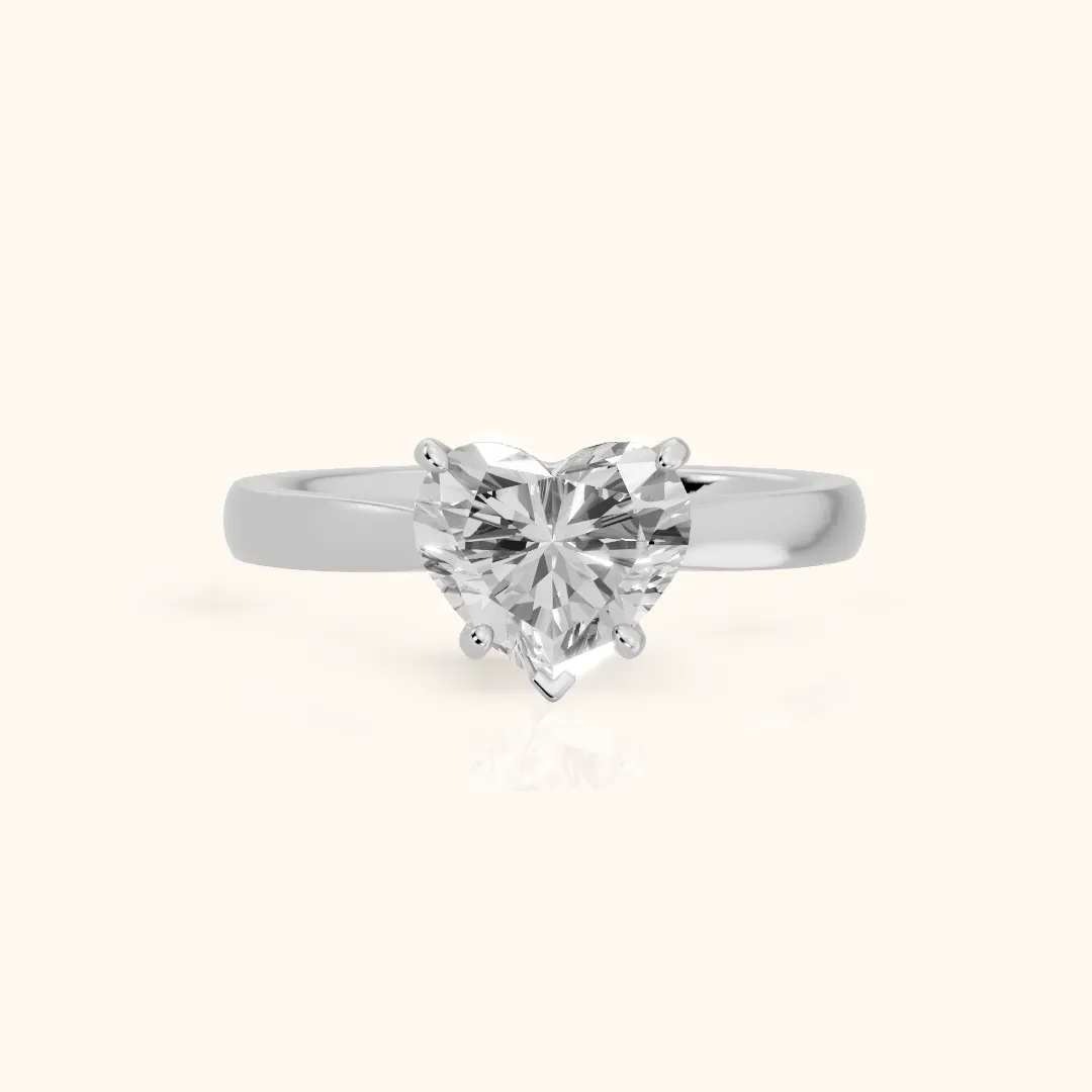Sofia Cathedral Heart Diamond Engagement Ring in Silver — view 2