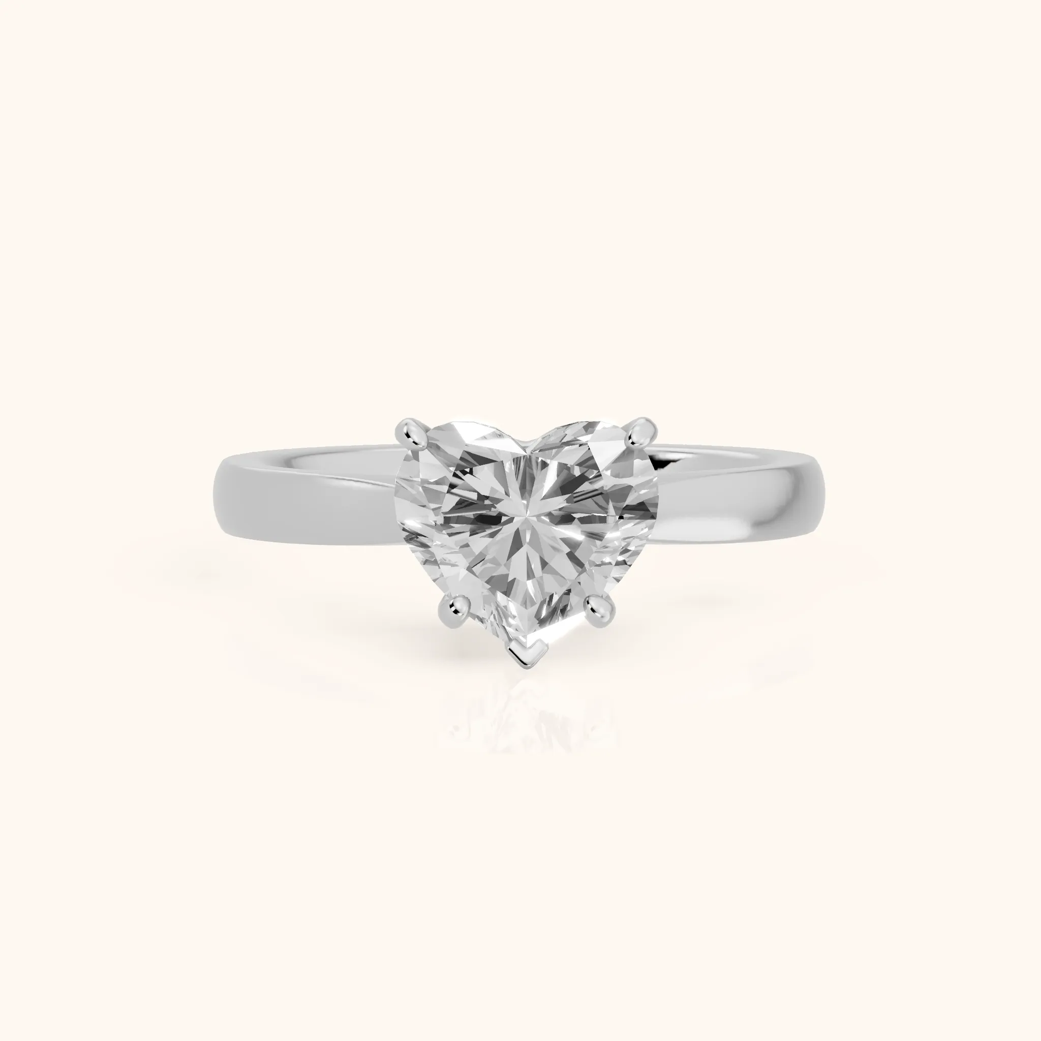 Sofia Cathedral Heart Diamond Engagement Ring in Silver — view 1
