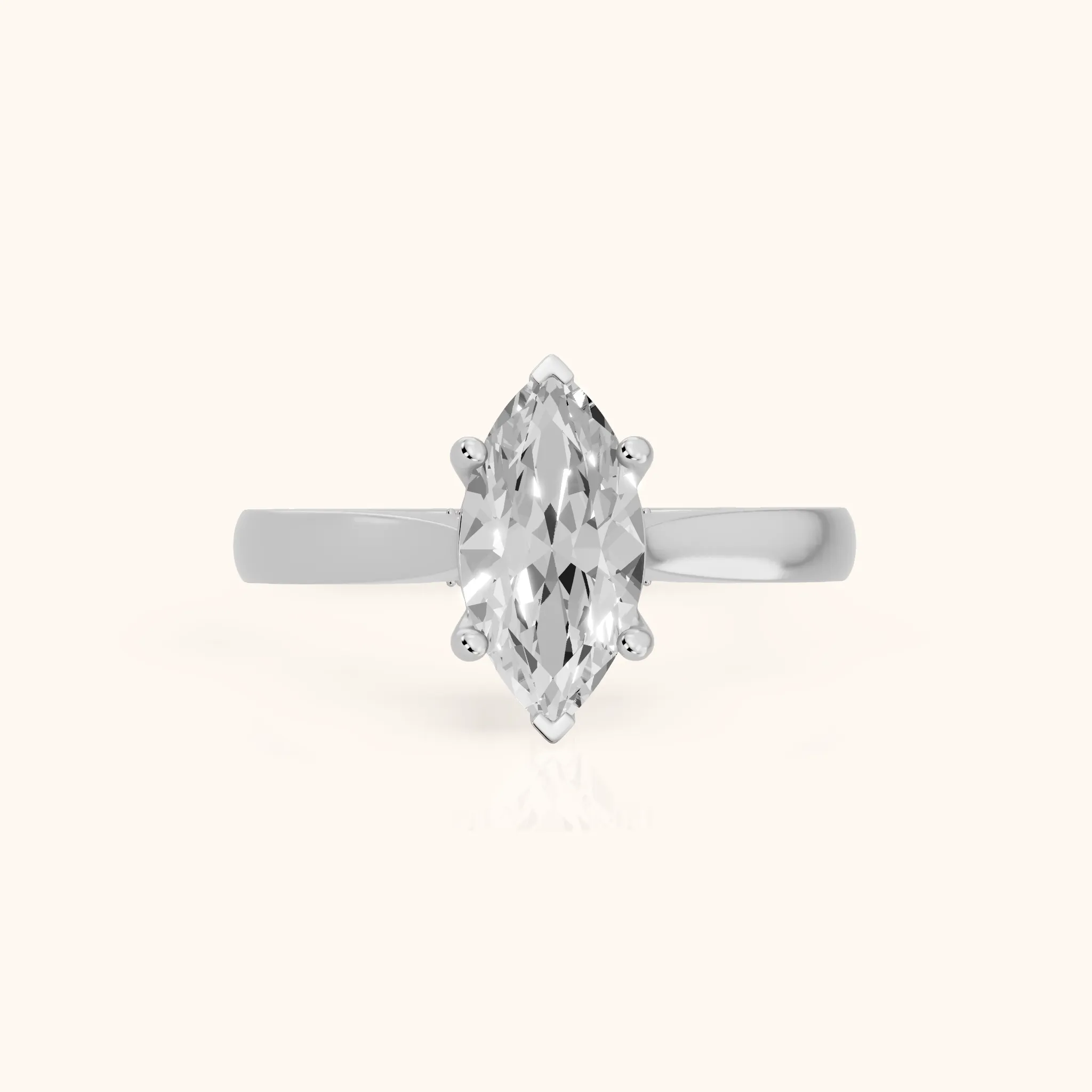 Sofia Cathedral Marquise Diamond Engagement Ring in Silver — view 1