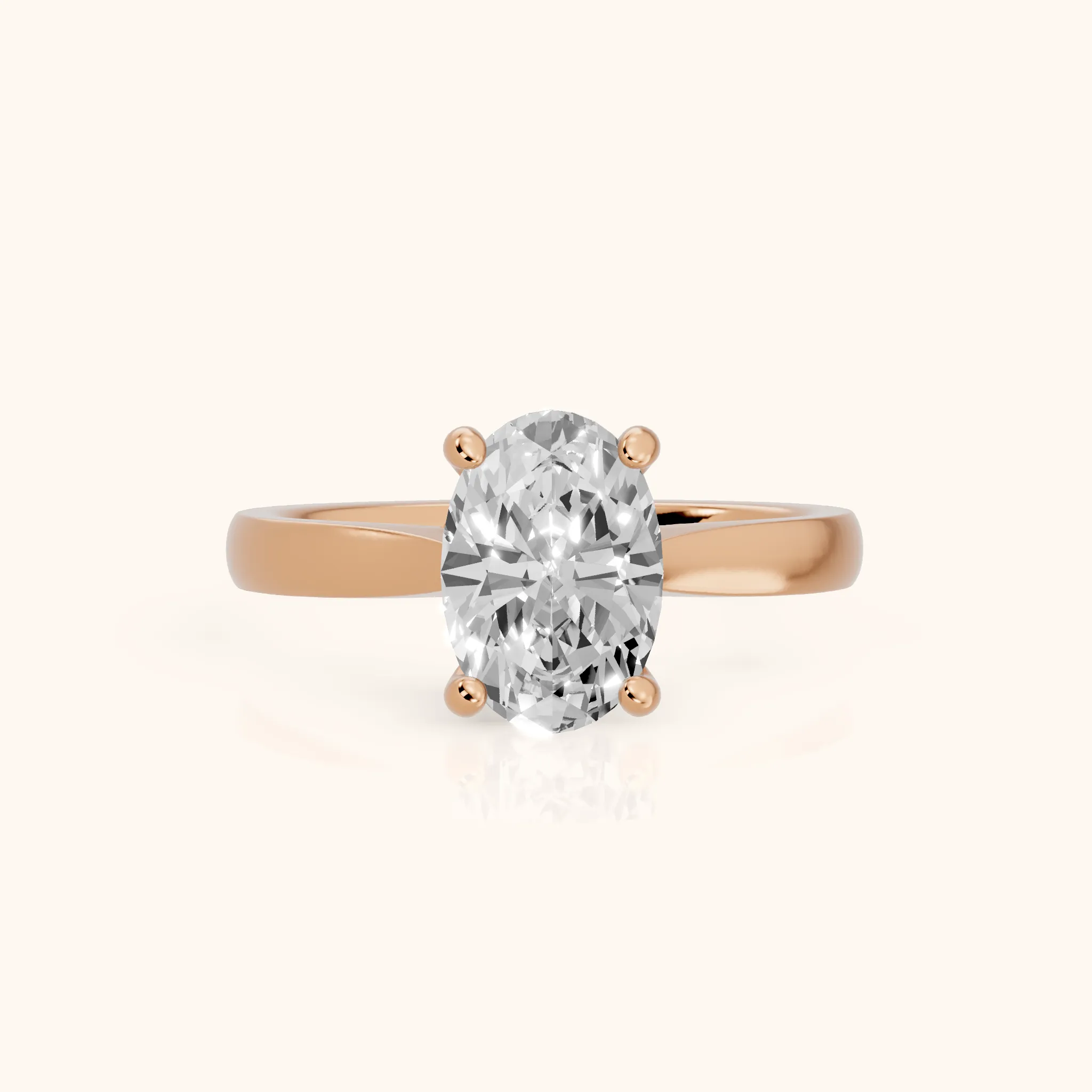 Sofia Cathedral Oval Diamond Engagement Ring in Rose Gold — view 1