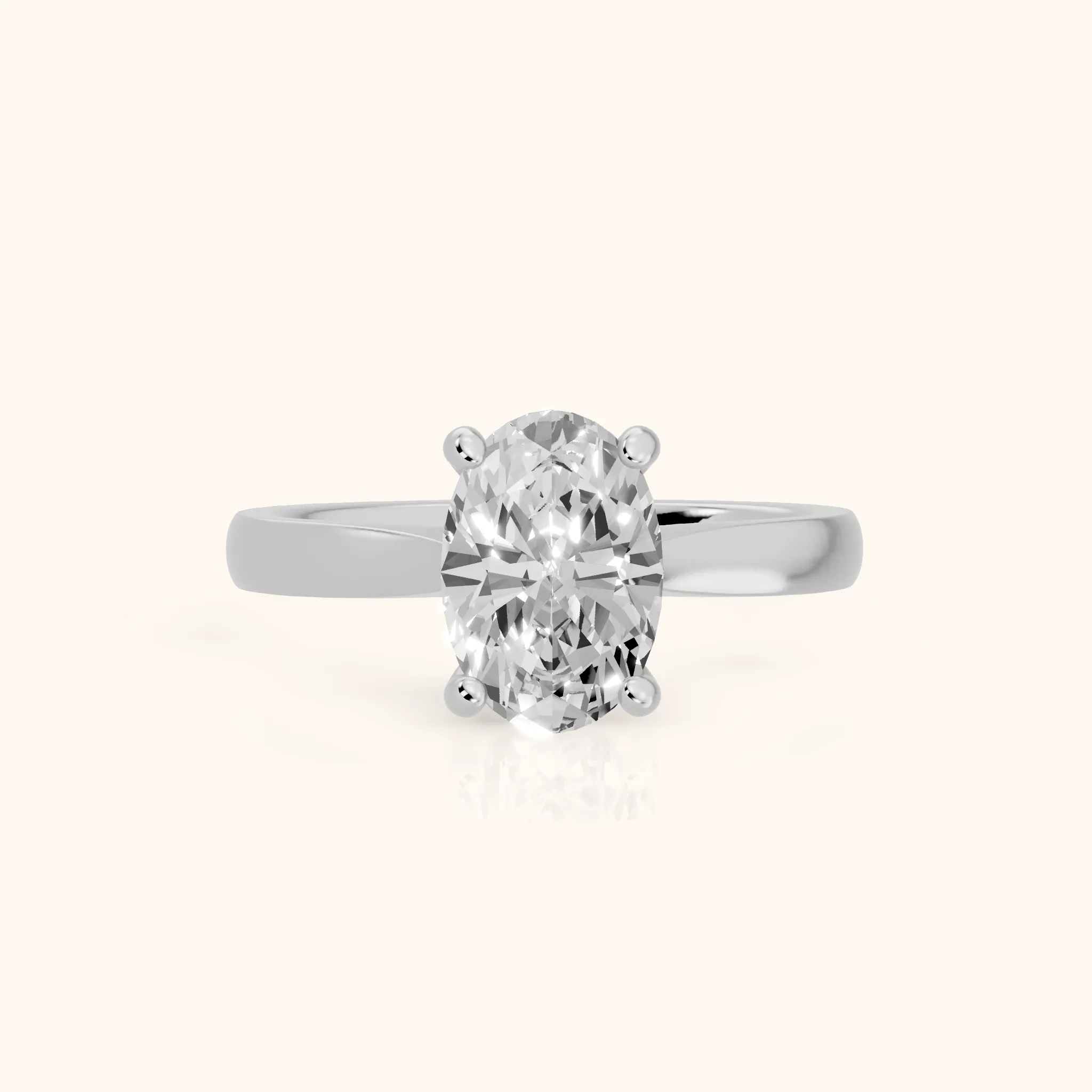 Sofia Cathedral Oval Diamond Engagement Ring in Silver — view 1
