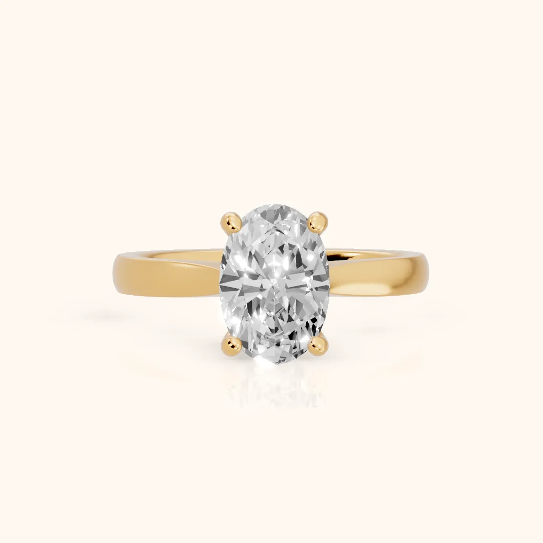 Sofia Cathedral Oval Diamond Engagement Ring in Yellow Gold — view 2