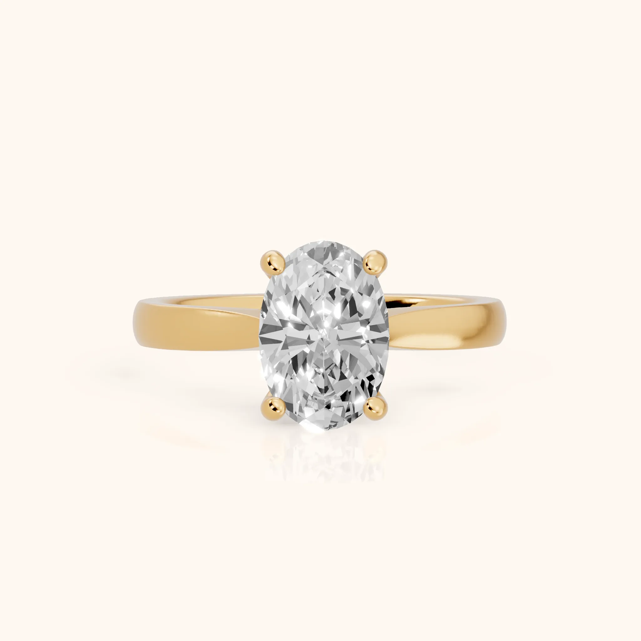 Sofia Cathedral Oval Diamond Engagement Ring in Yellow Gold — view 1