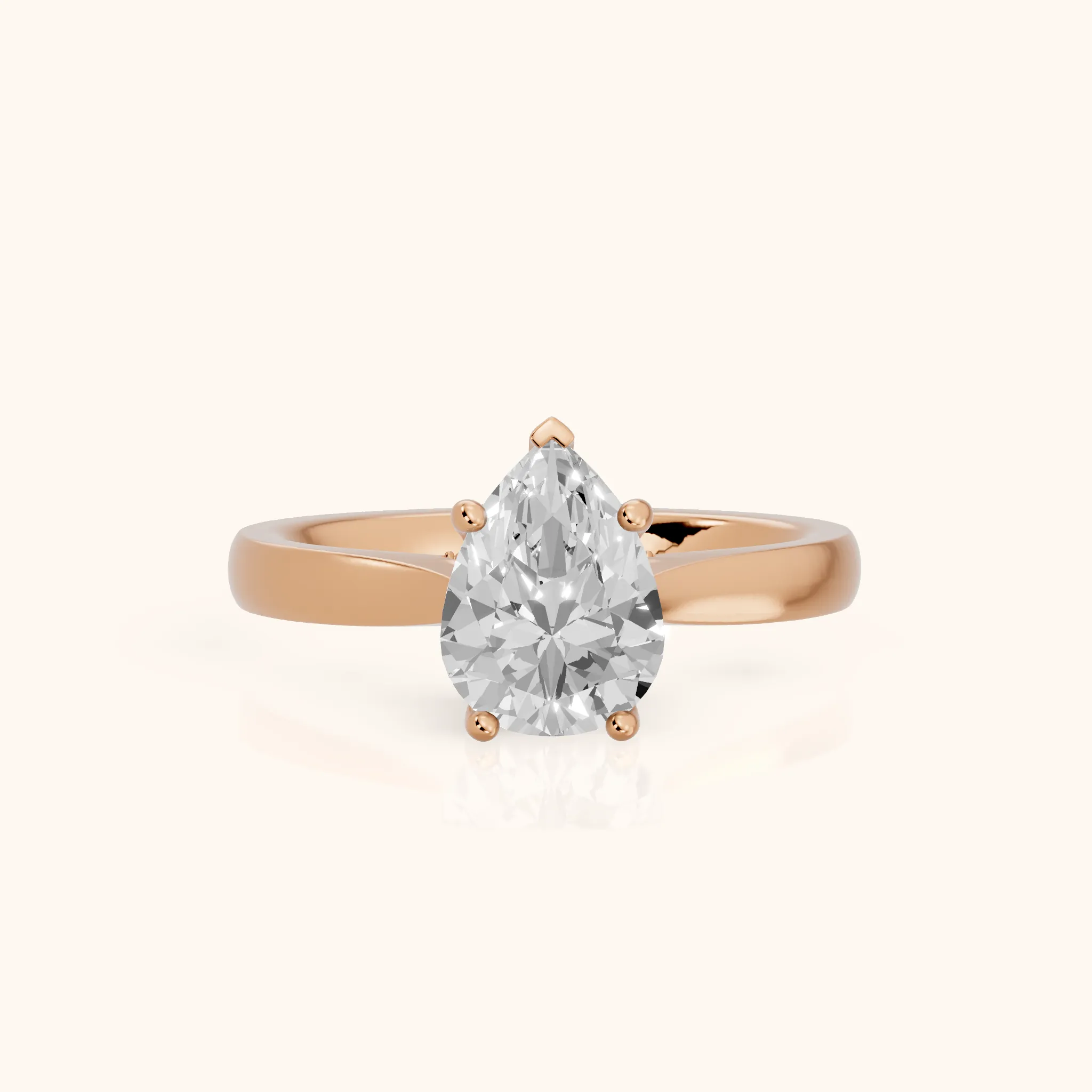 Sofia Cathedral Pear Diamond Engagement Ring in Rose Gold — view 1