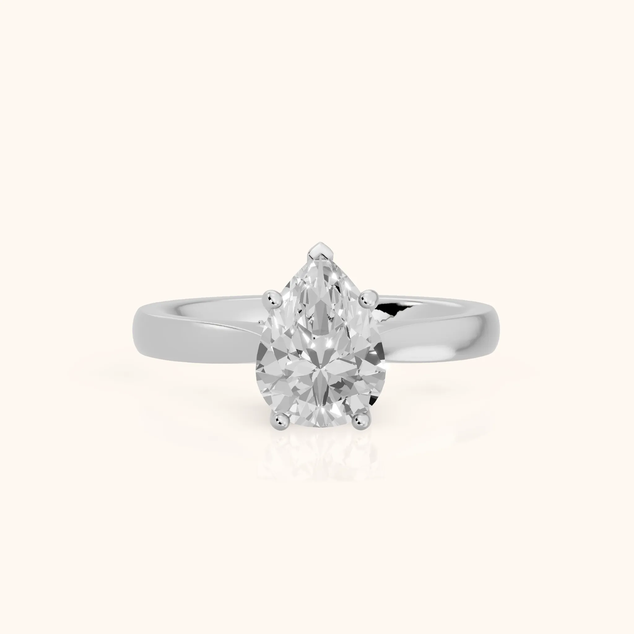 Sofia Cathedral Pear Diamond Engagement Ring in Silver — view 1