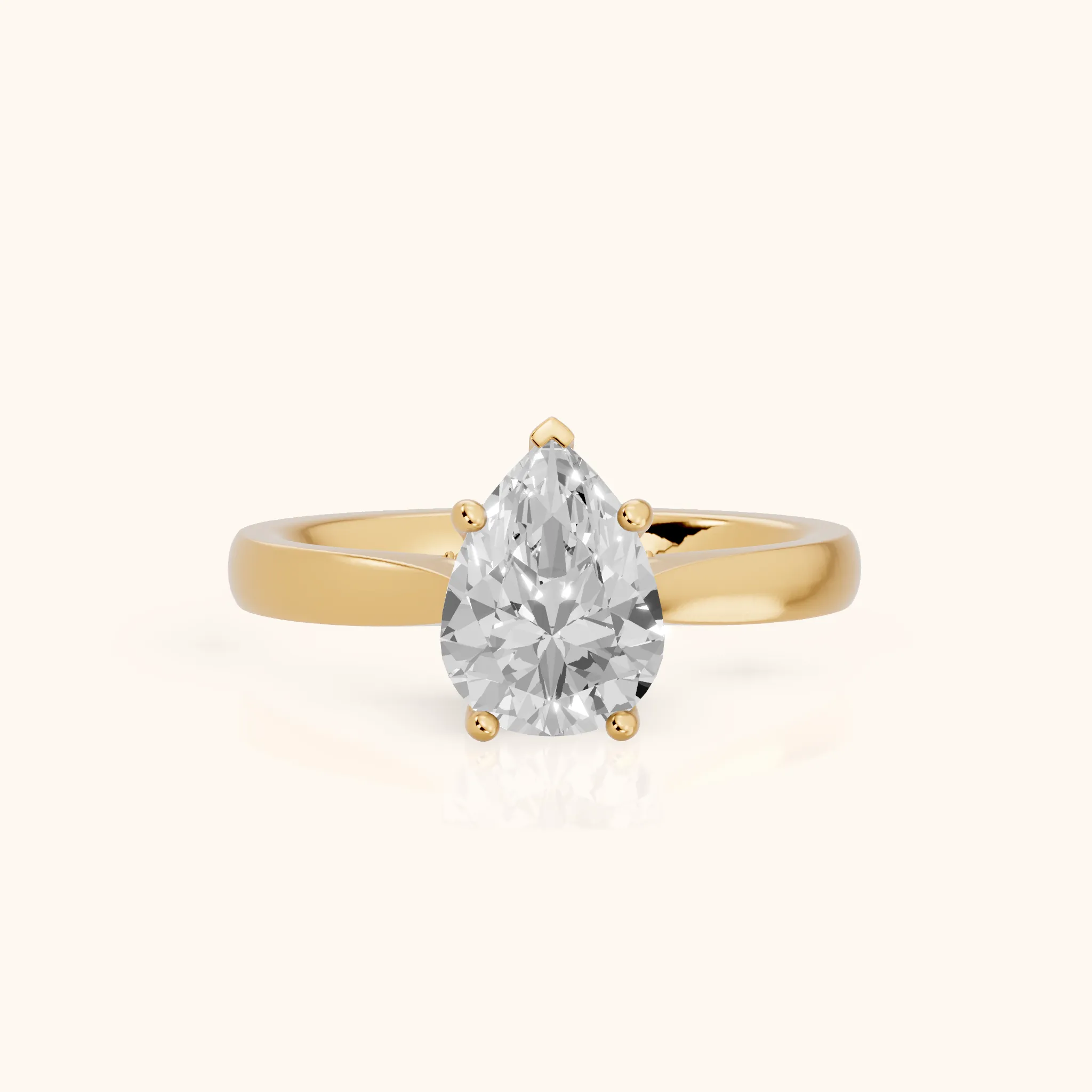Sofia Cathedral Pear Diamond Engagement Ring in Yellow Gold — view 1