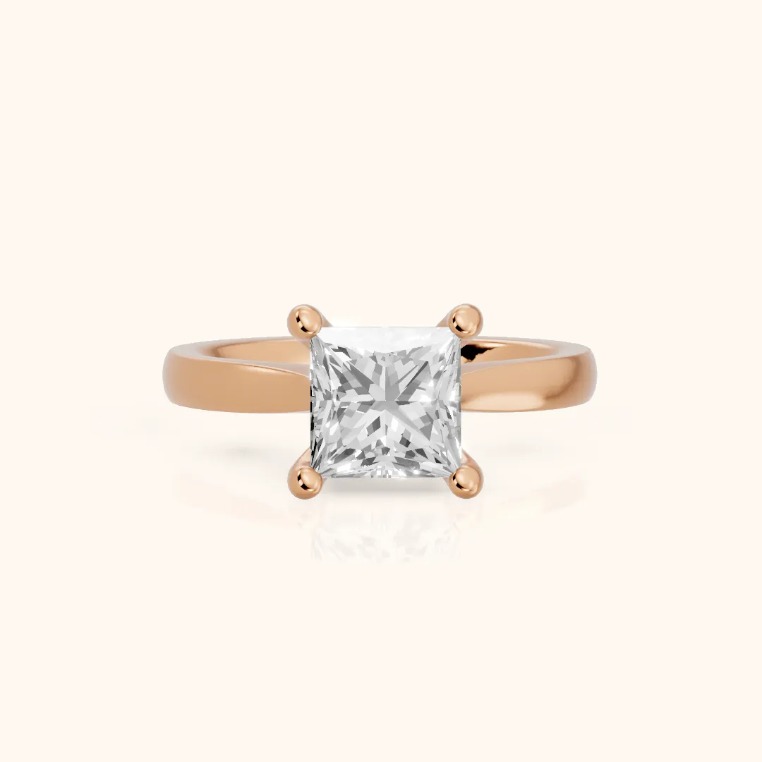 Sofia Cathedral Princess Diamond Engagement Ring in Rose Gold — view 2