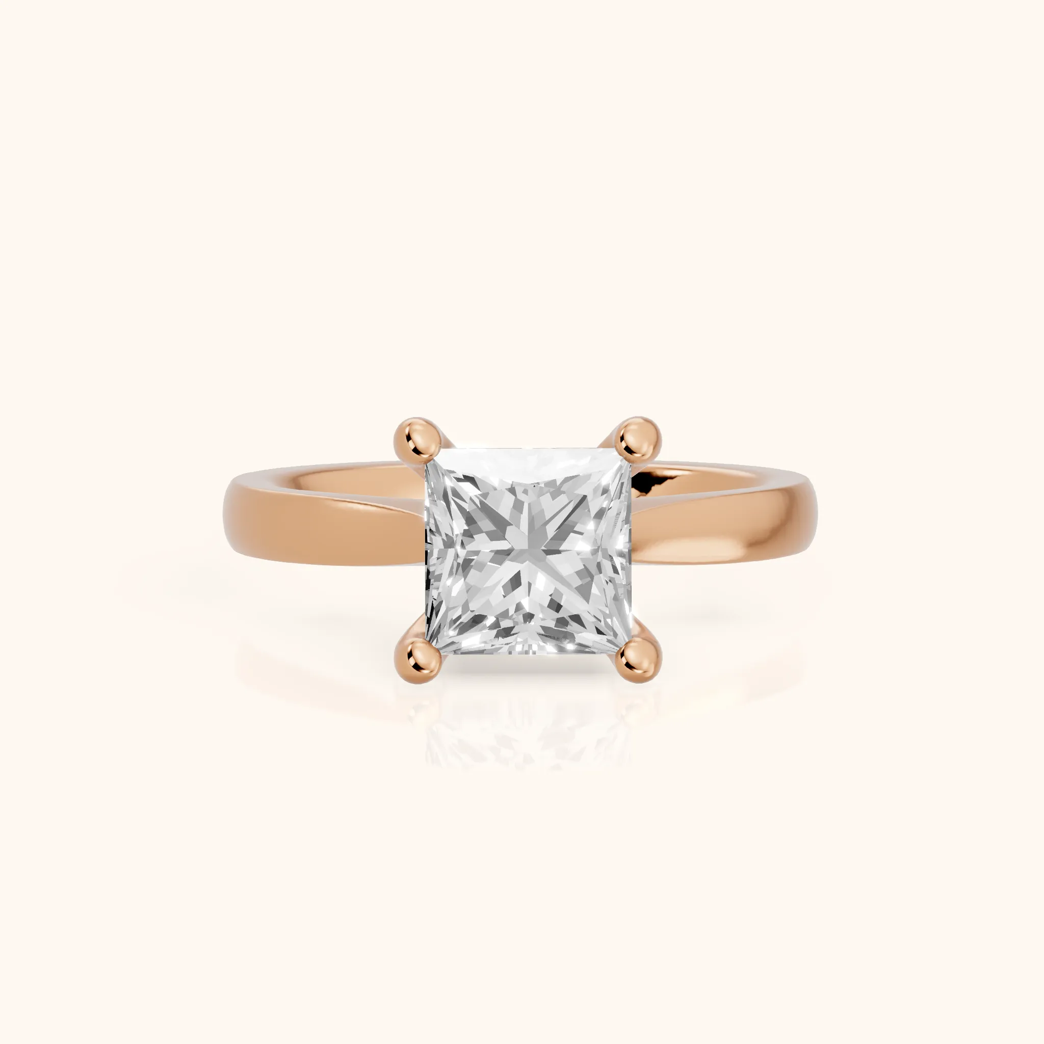 Sofia Cathedral Princess Diamond Engagement Ring in Rose Gold — view 1