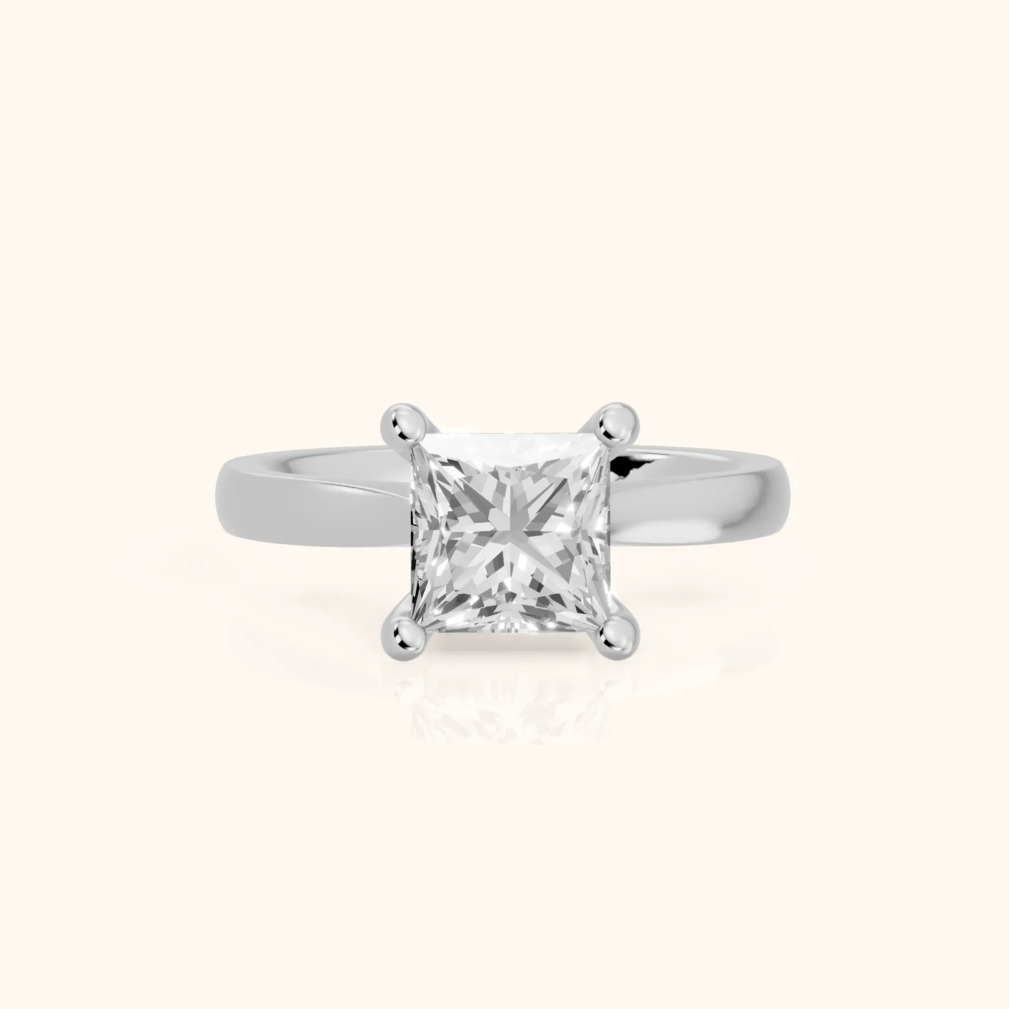 Sofia Cathedral Princess Diamond Engagement Ring in Silver — view 1