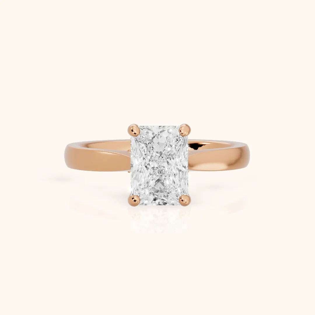 Sofia Cathedral Radiant Diamond Engagement Ring in Rose Gold — view 2
