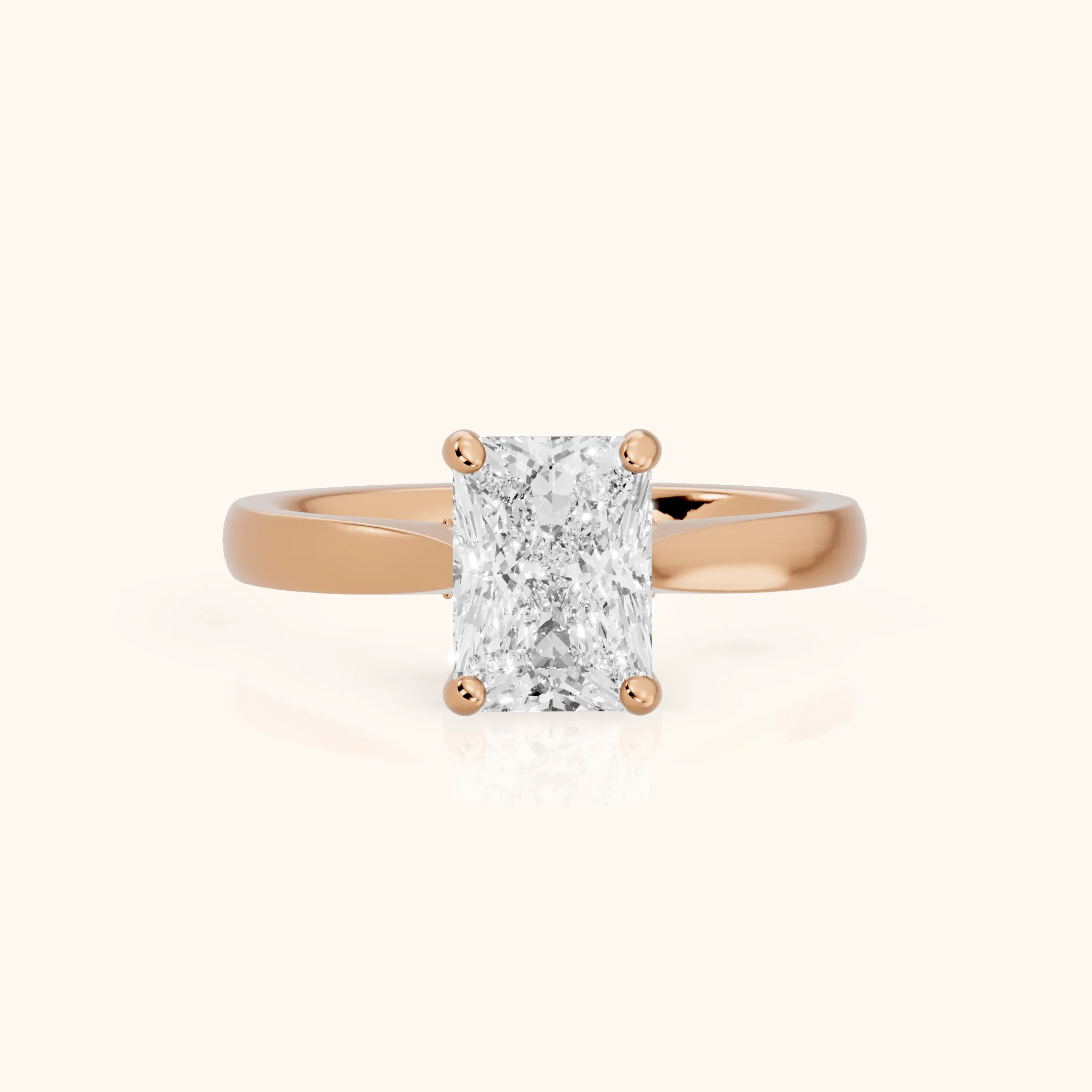 Sofia Cathedral Radiant Diamond Engagement Ring in Rose Gold — view 1