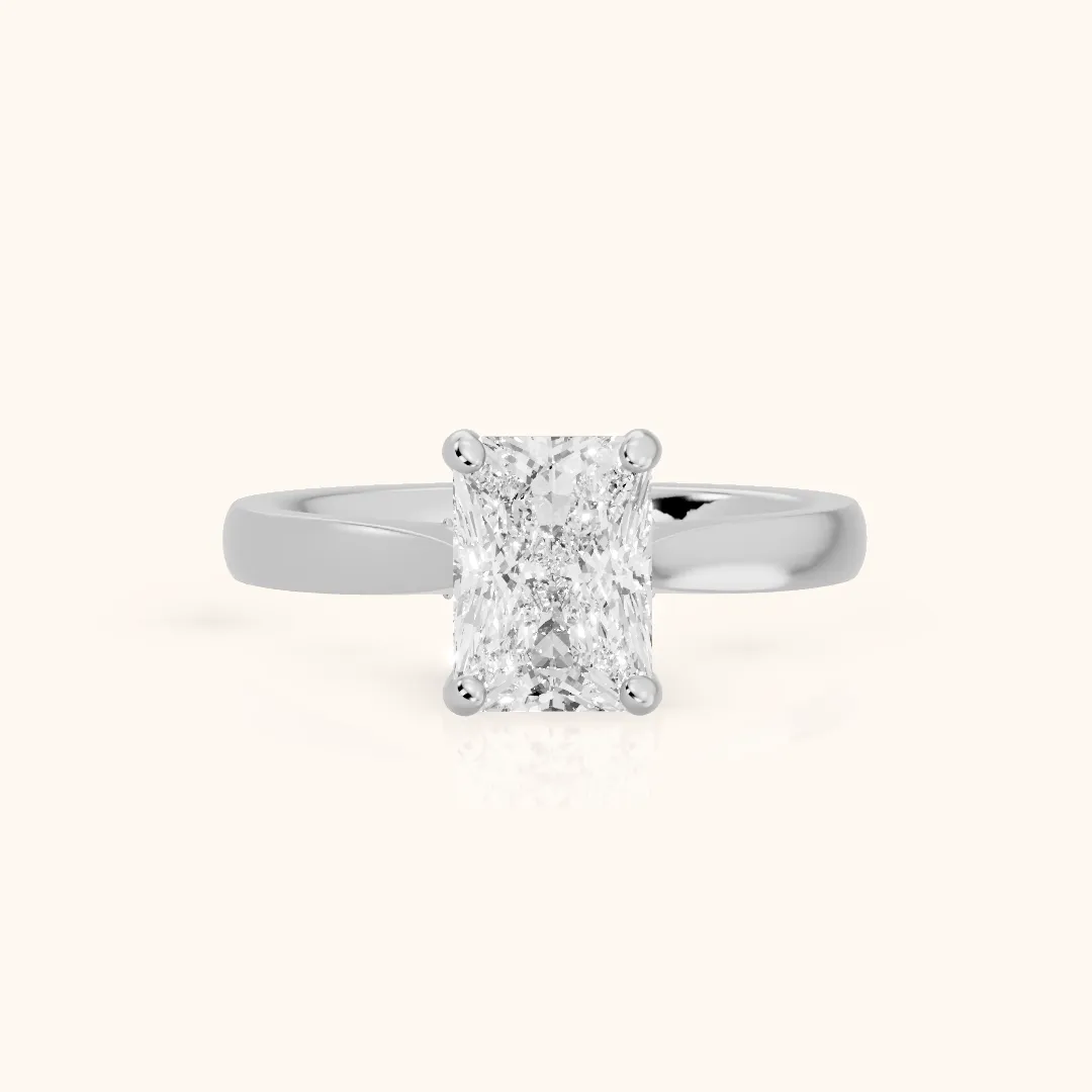 Sofia Cathedral Radiant Diamond Engagement Ring in Silver — view 2