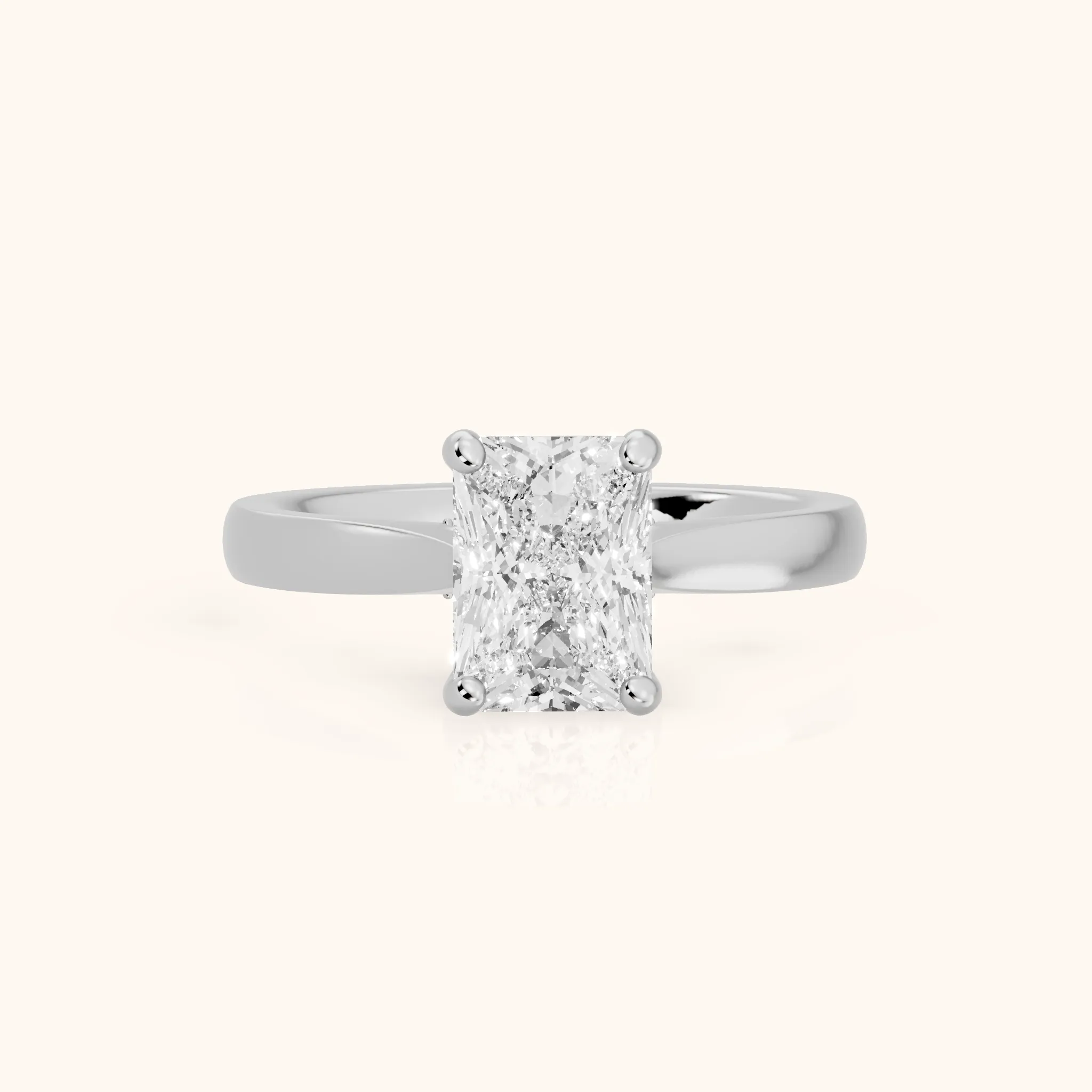Sofia Cathedral Radiant Diamond Engagement Ring in Silver — view 1
