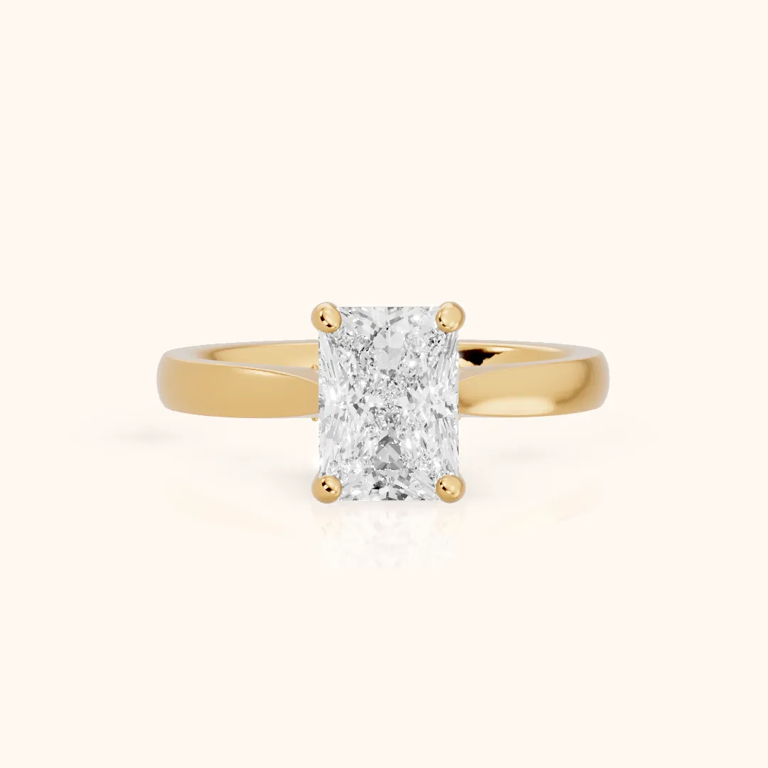 Sofia Cathedral Radiant Diamond Engagement Ring in Yellow Gold — view 2