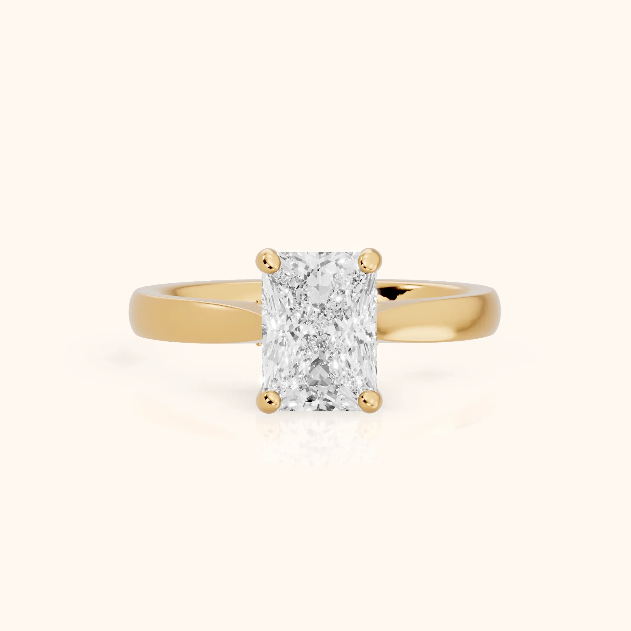 Sofia Cathedral Radiant Diamond Engagement Ring in Yellow Gold — view 1