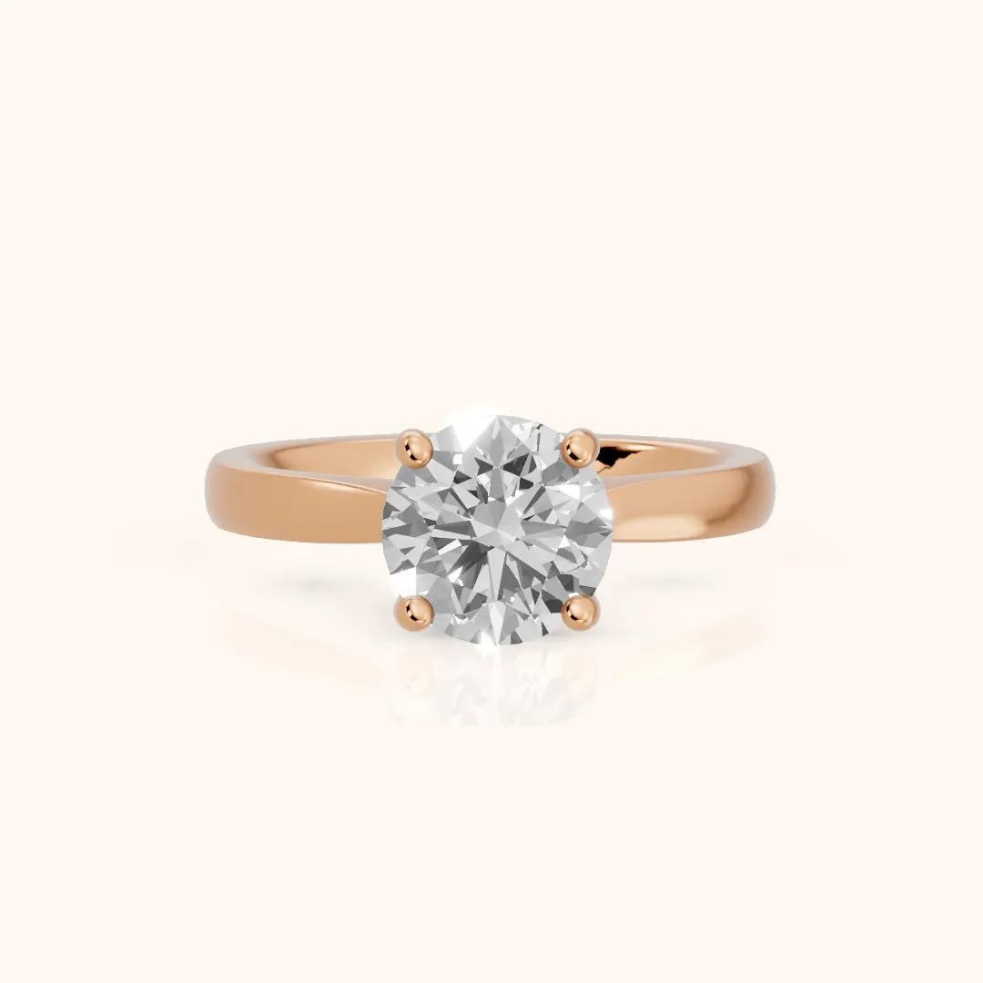 Sofia Cathedral Round Diamond Engagement Ring in Rose Gold — view 2