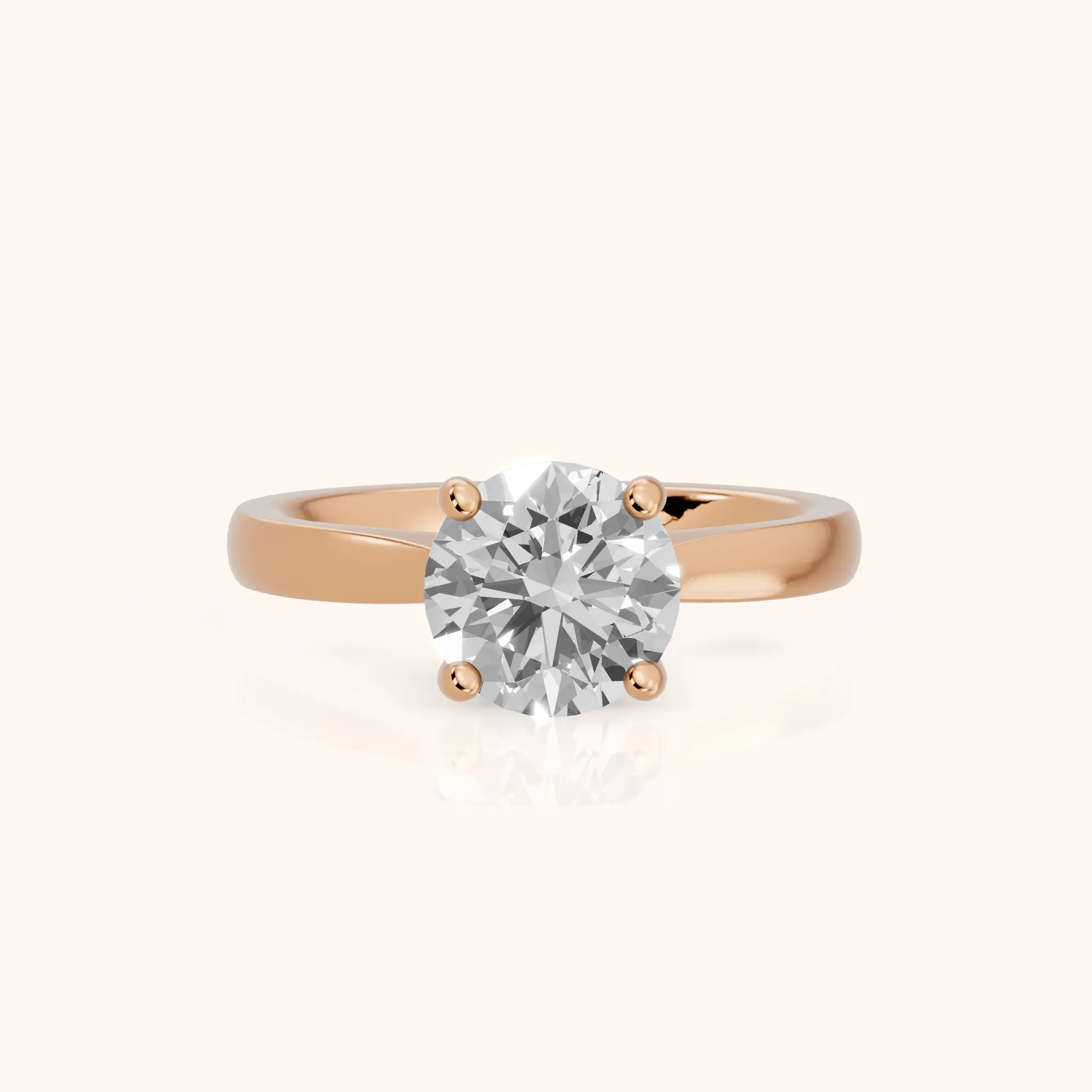 Sofia Cathedral Round Diamond Engagement Ring in Rose Gold — view 1