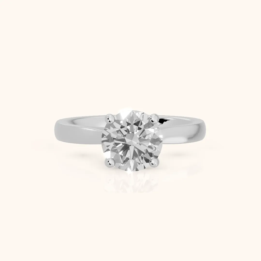 Sofia Cathedral Round Diamond Engagement Ring in Silver — view 2
