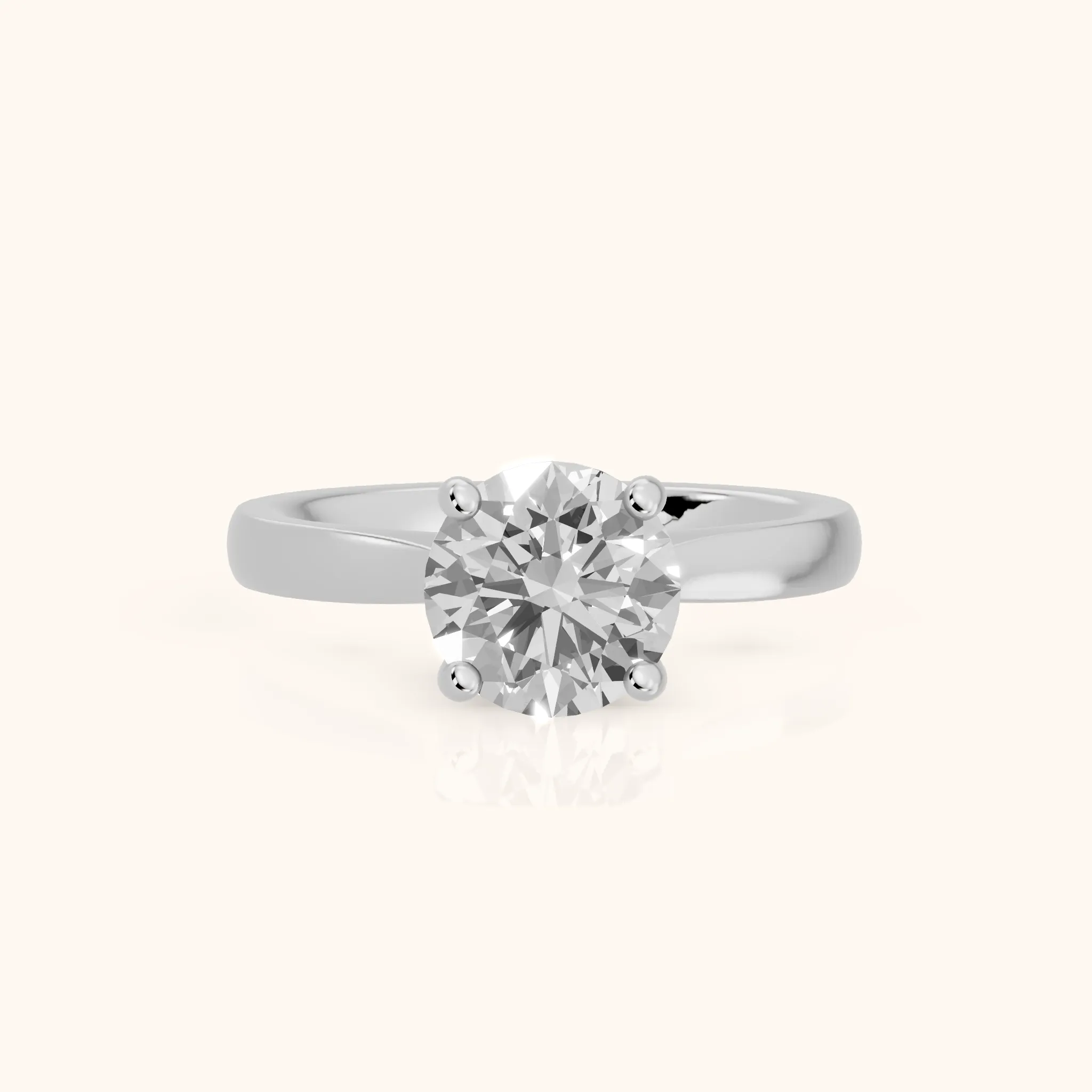 Sofia Cathedral Round Diamond Engagement Ring in Silver — view 1