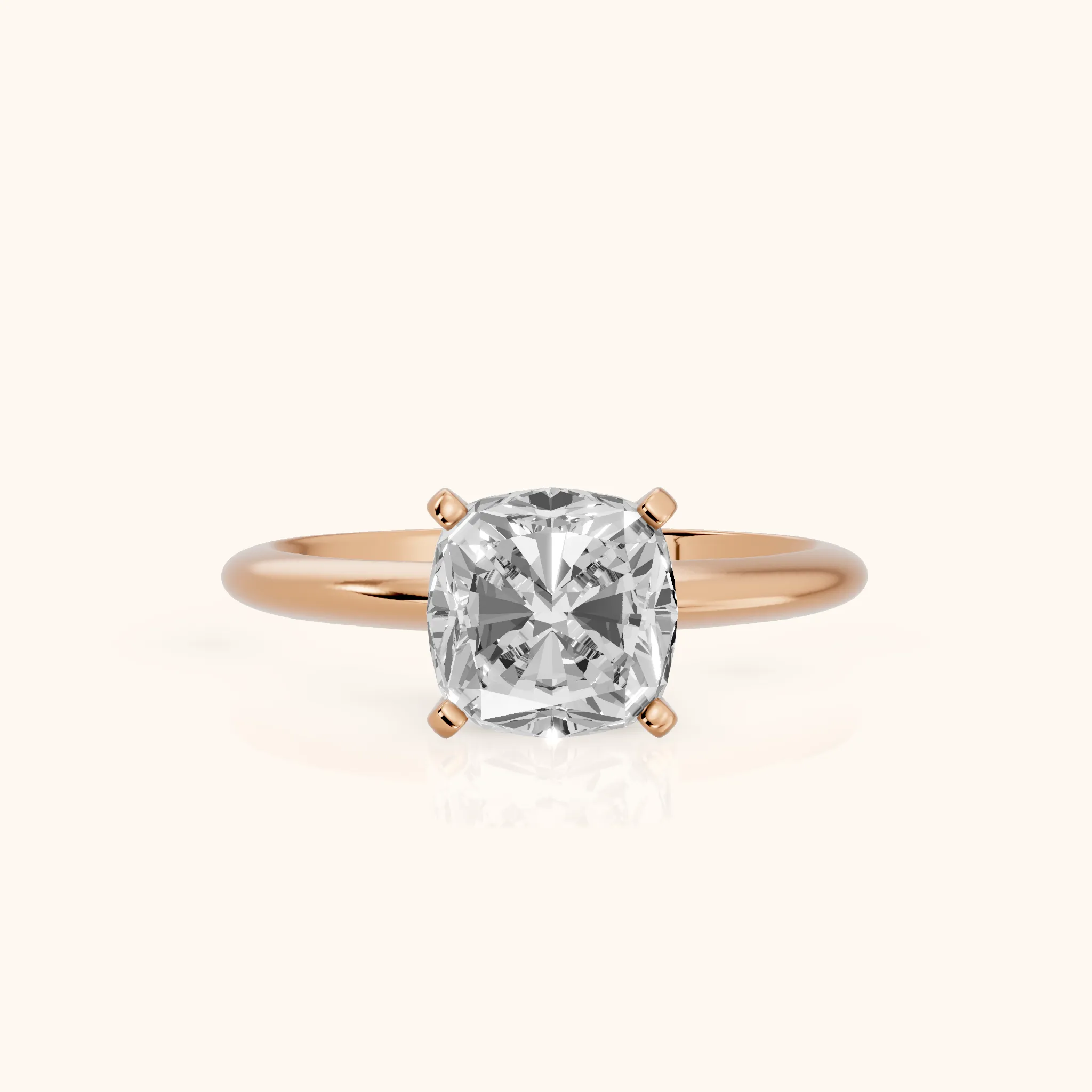 Giulia Solitaire Cushion Diamond Engagement Ring in Rose Gold — view 1