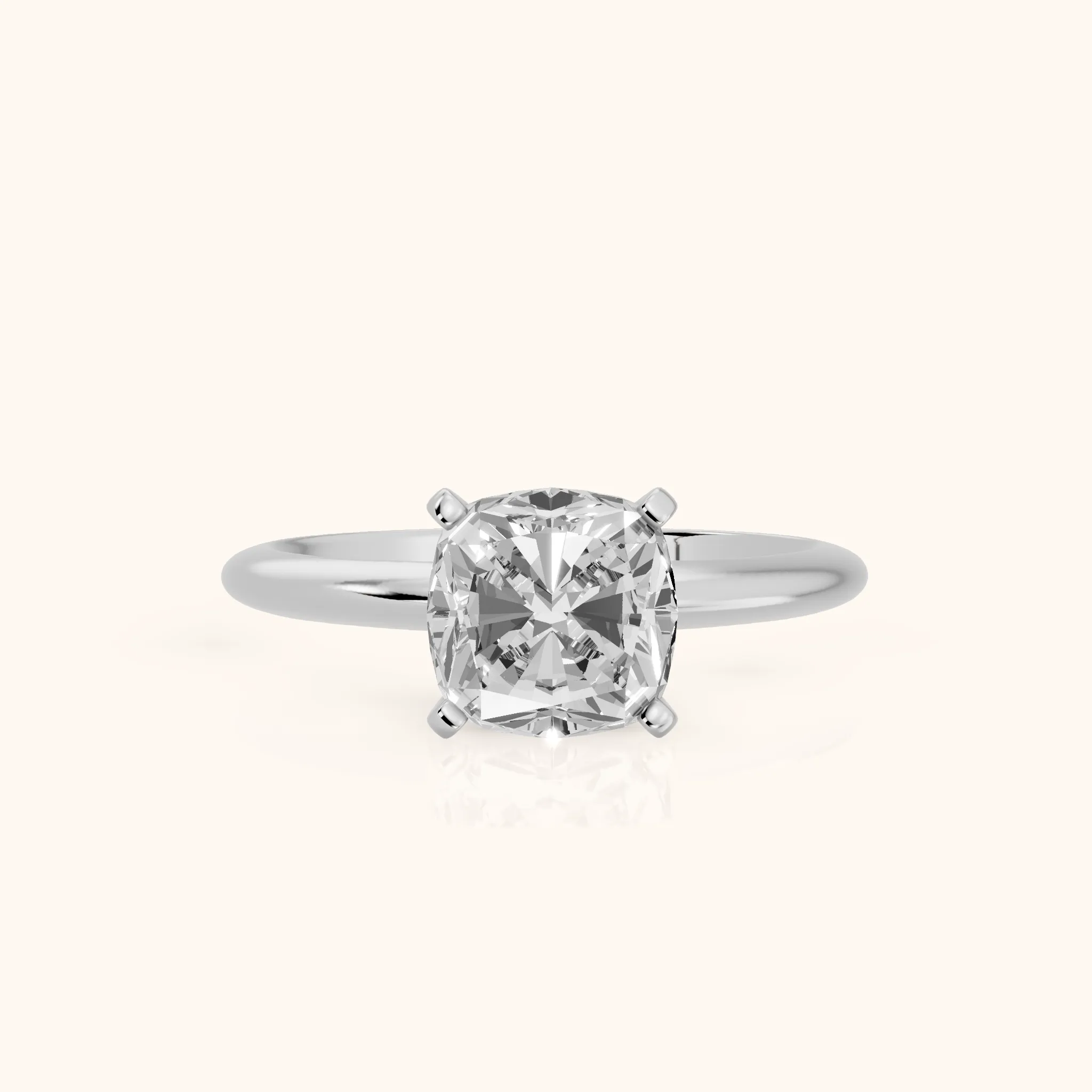 Giulia Solitaire Cushion Diamond Engagement Ring in Silver — view 1