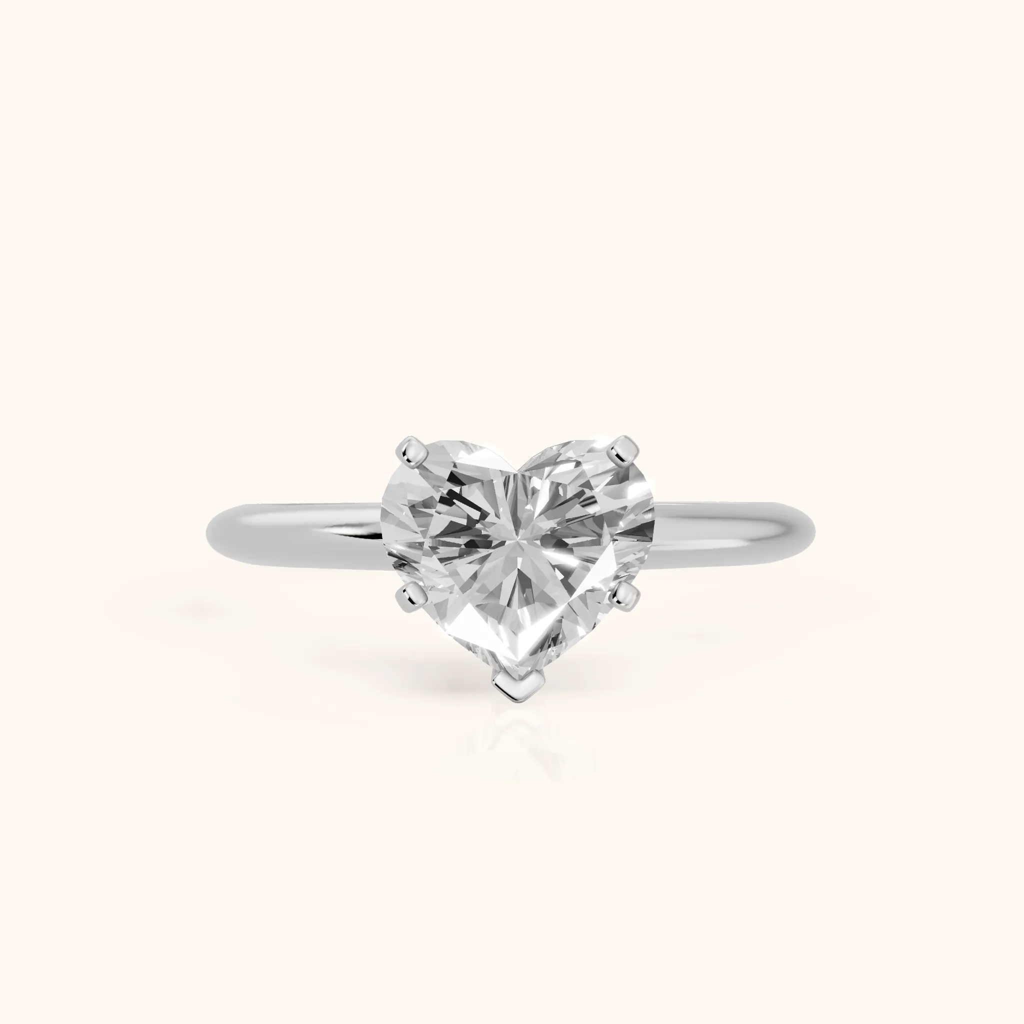 Giulia Solitaire Heart Diamond Engagement Ring in Silver — view 1