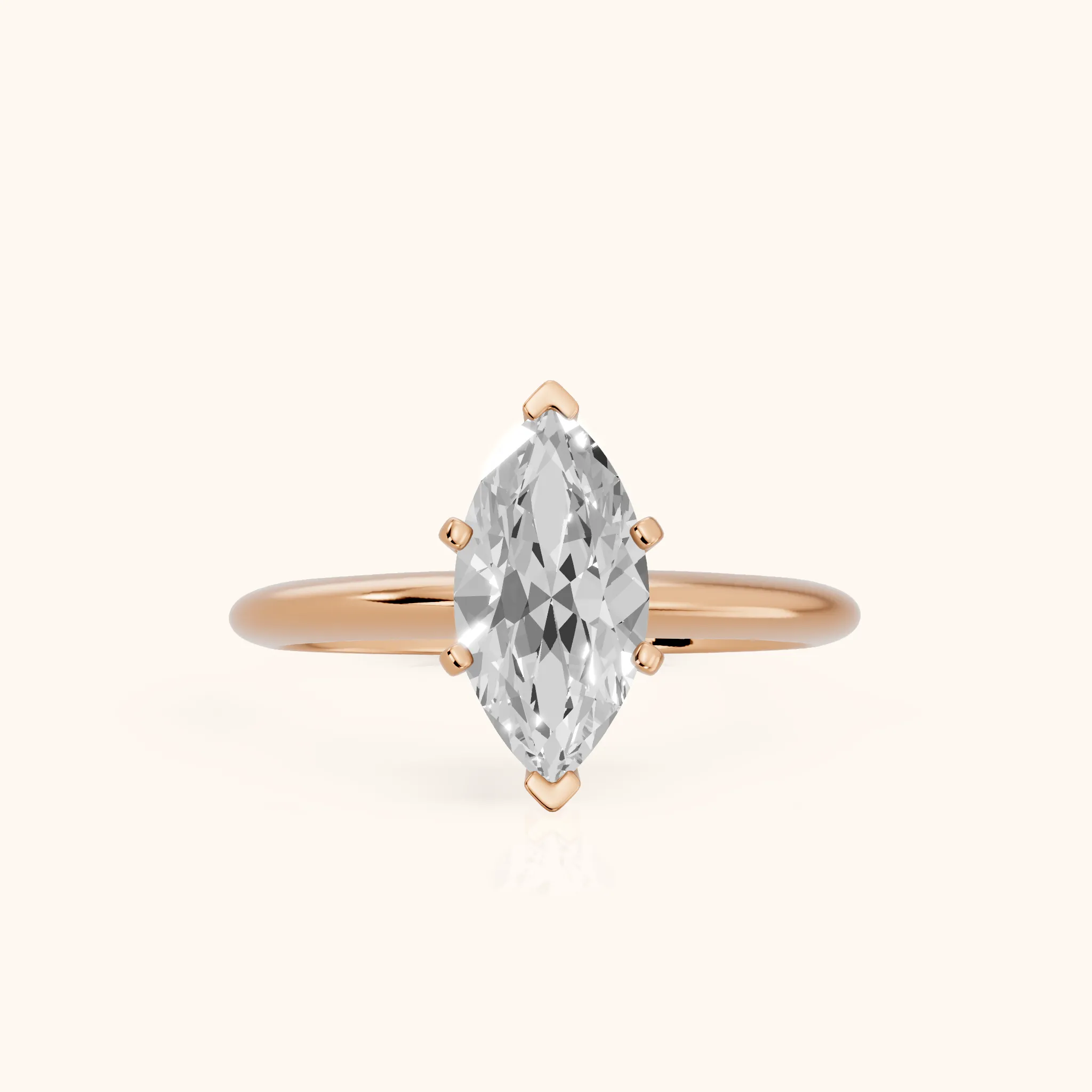 Giulia Solitaire Marquise Diamond Engagement Ring in Rose Gold — view 1