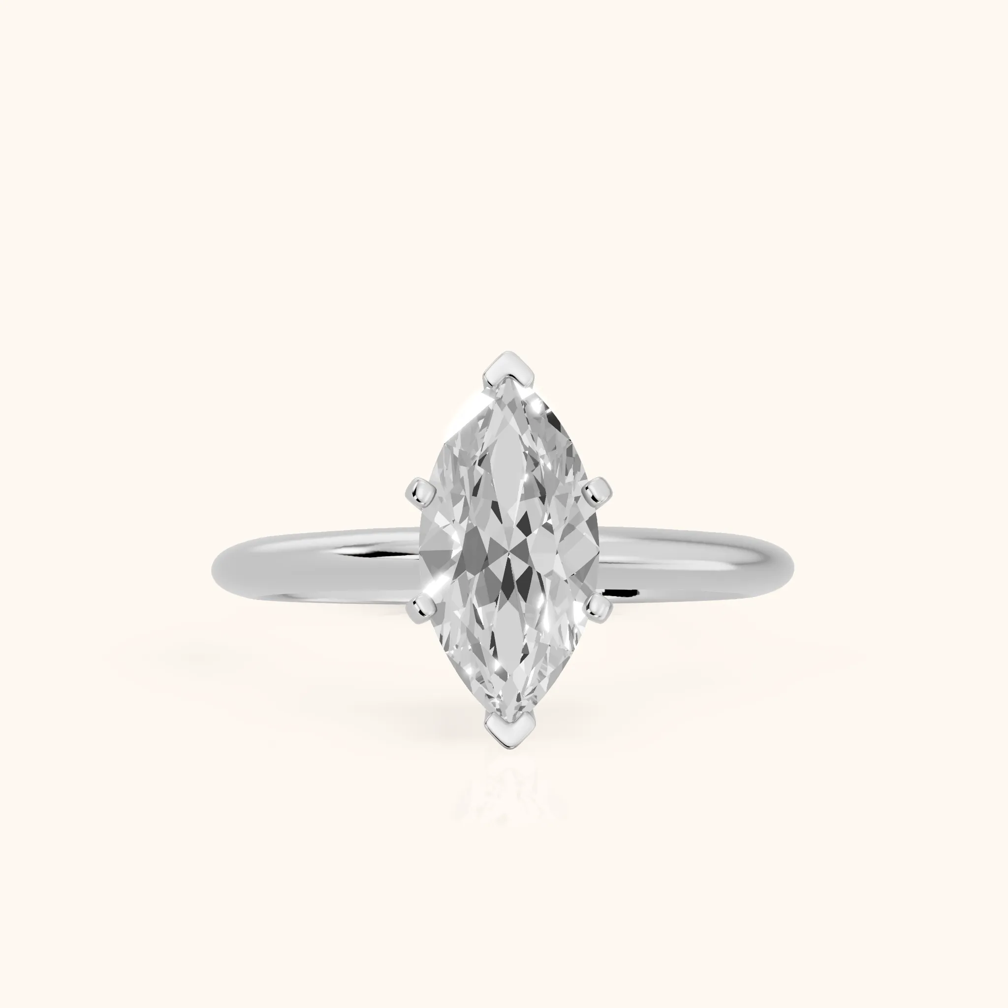 Giulia Solitaire Marquise Diamond Engagement Ring in Platinum — view 1