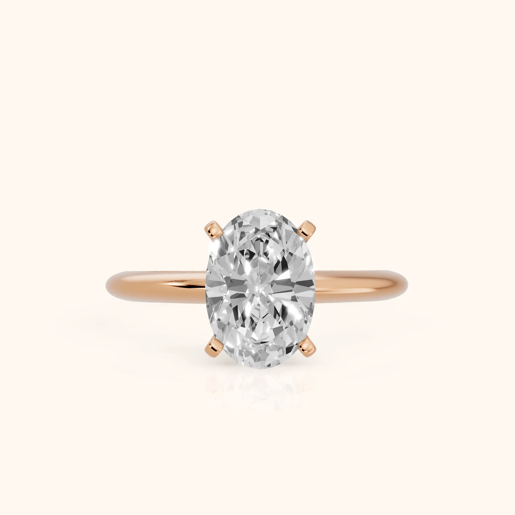 Giulia Solitaire Oval Diamond Engagement Ring in Rose Gold — view 1