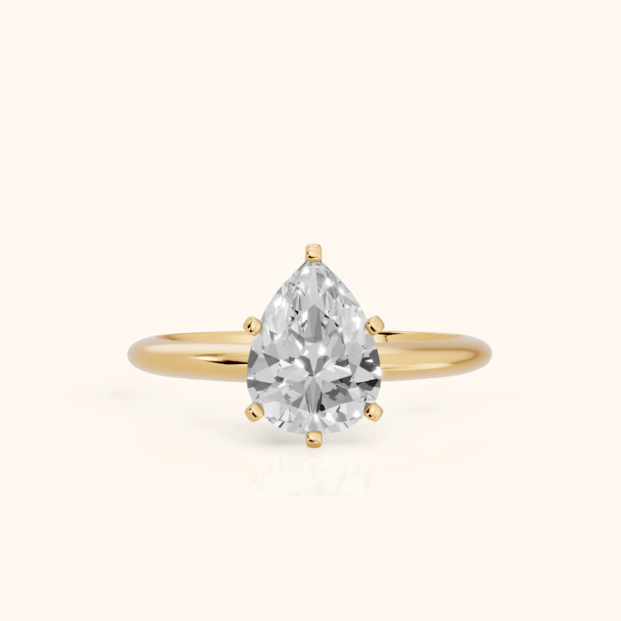 Giulia Solitaire Pear Diamond Engagement Ring in Yellow Gold — view 1