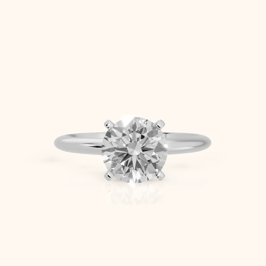 Giulia Solitaire Round Diamond Engagement Ring in Platinum — view 2