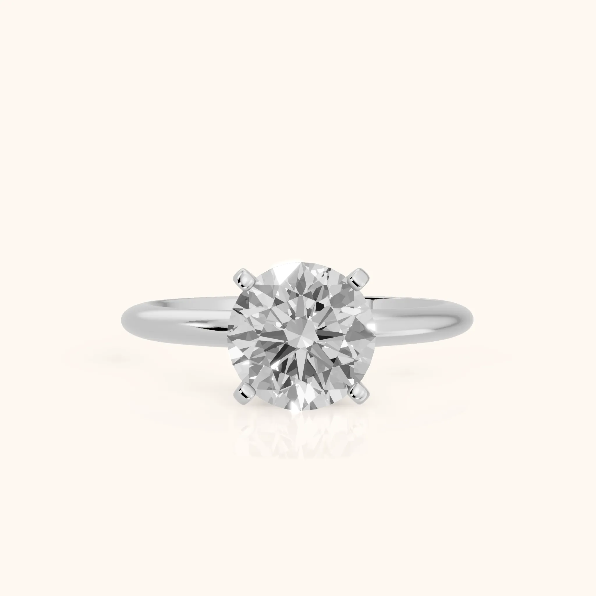 Giulia Solitaire Round Diamond Engagement Ring in Platinum — view 1